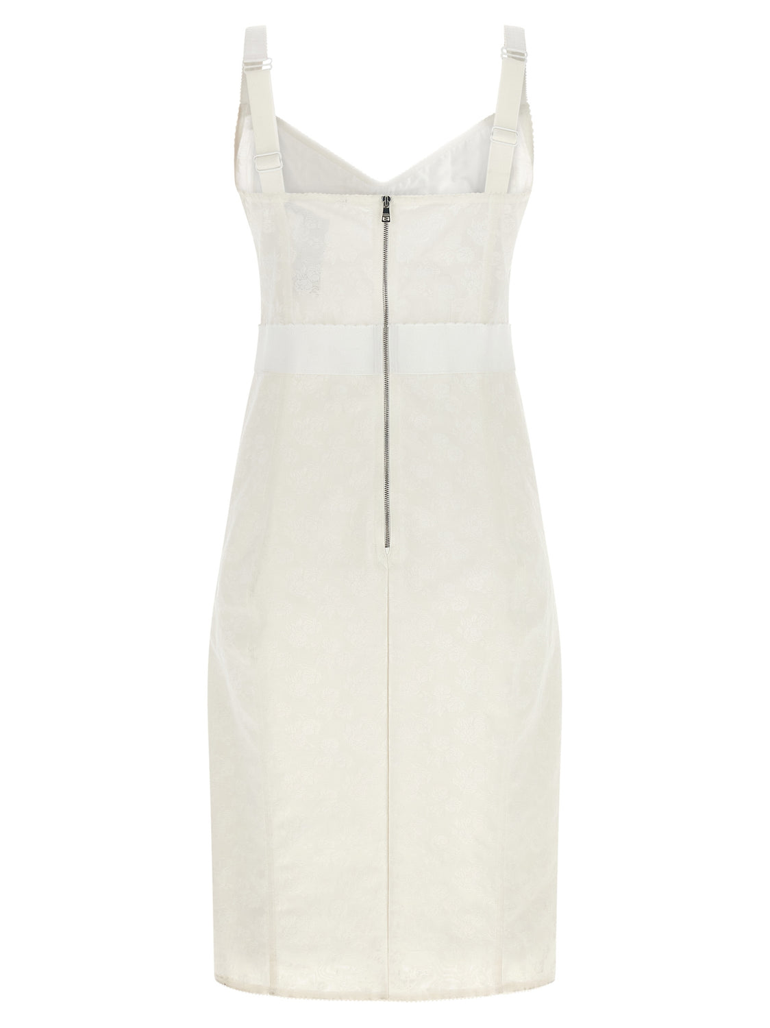 White Polyamide Midi Dress