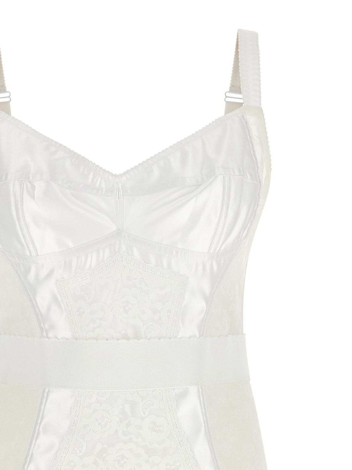 White Polyamide Midi Dress