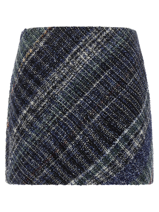Blue Wool Long Skirt