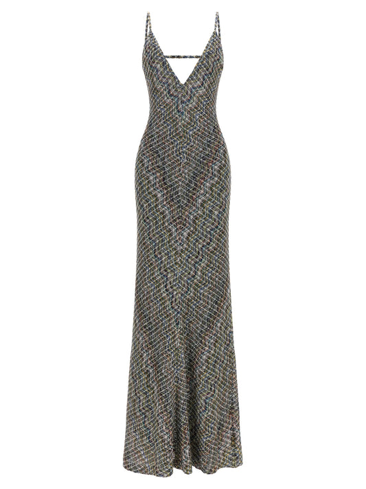 Multicolor Viscose Long Dress