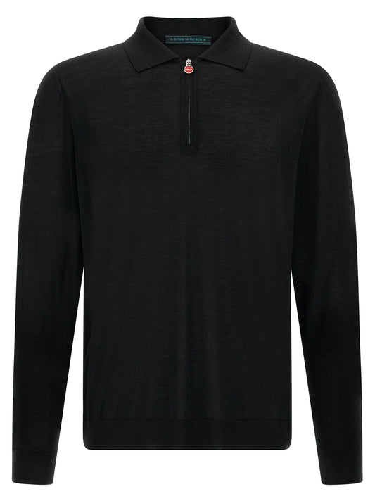 Black Wool Polo Shirt