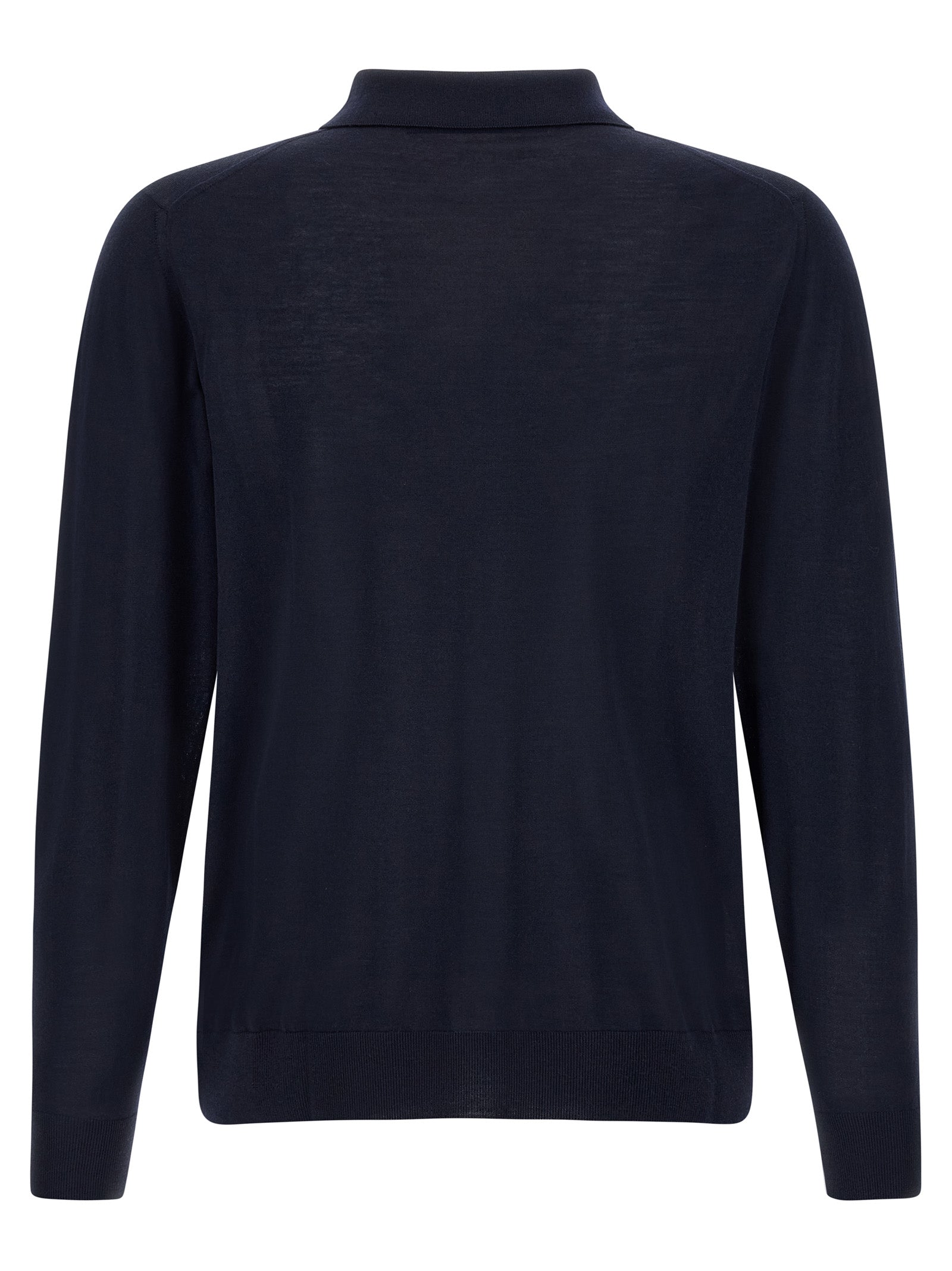 Blue Wool Polo Shirt