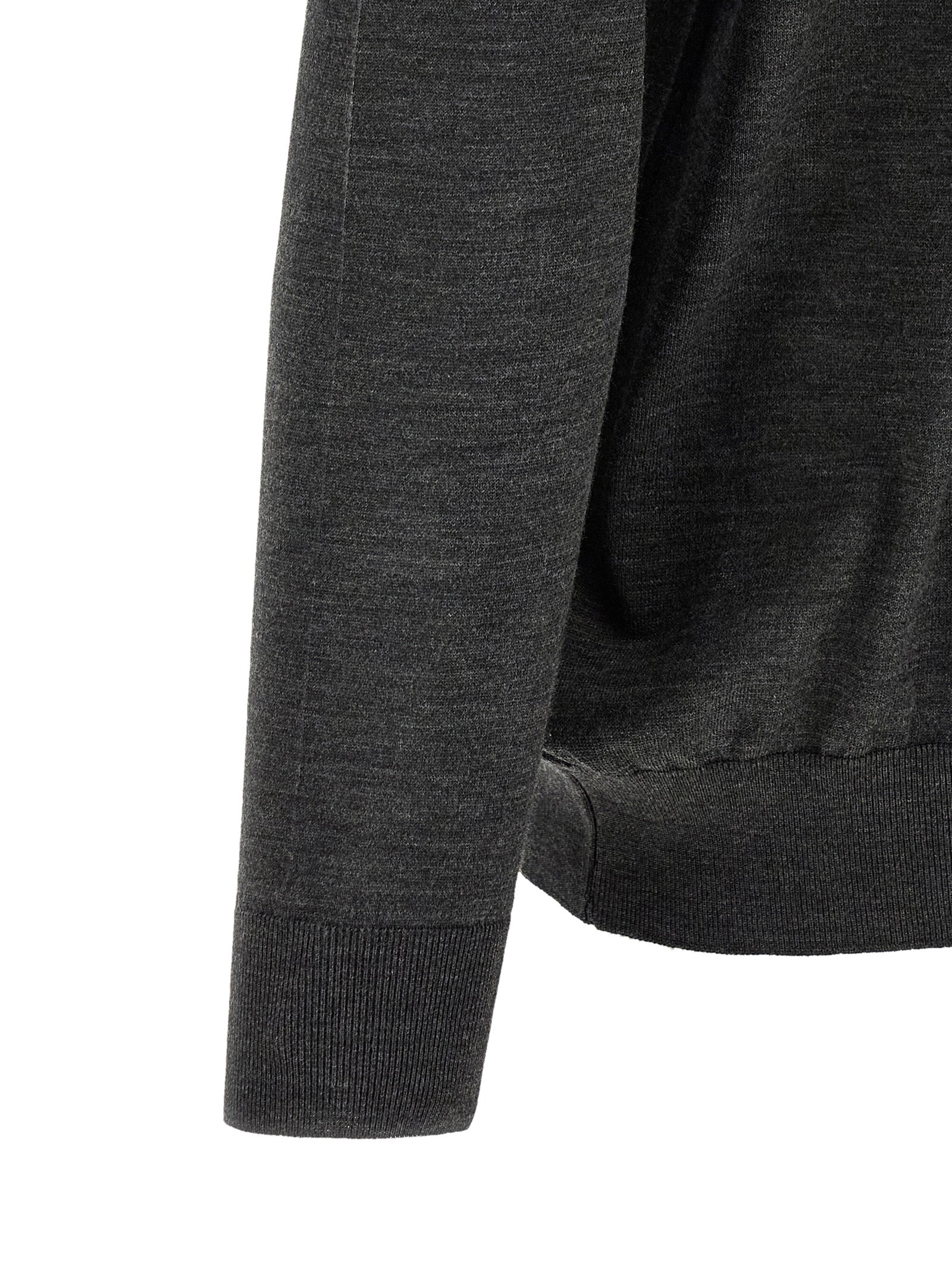 Gray Wool Polo Shirt