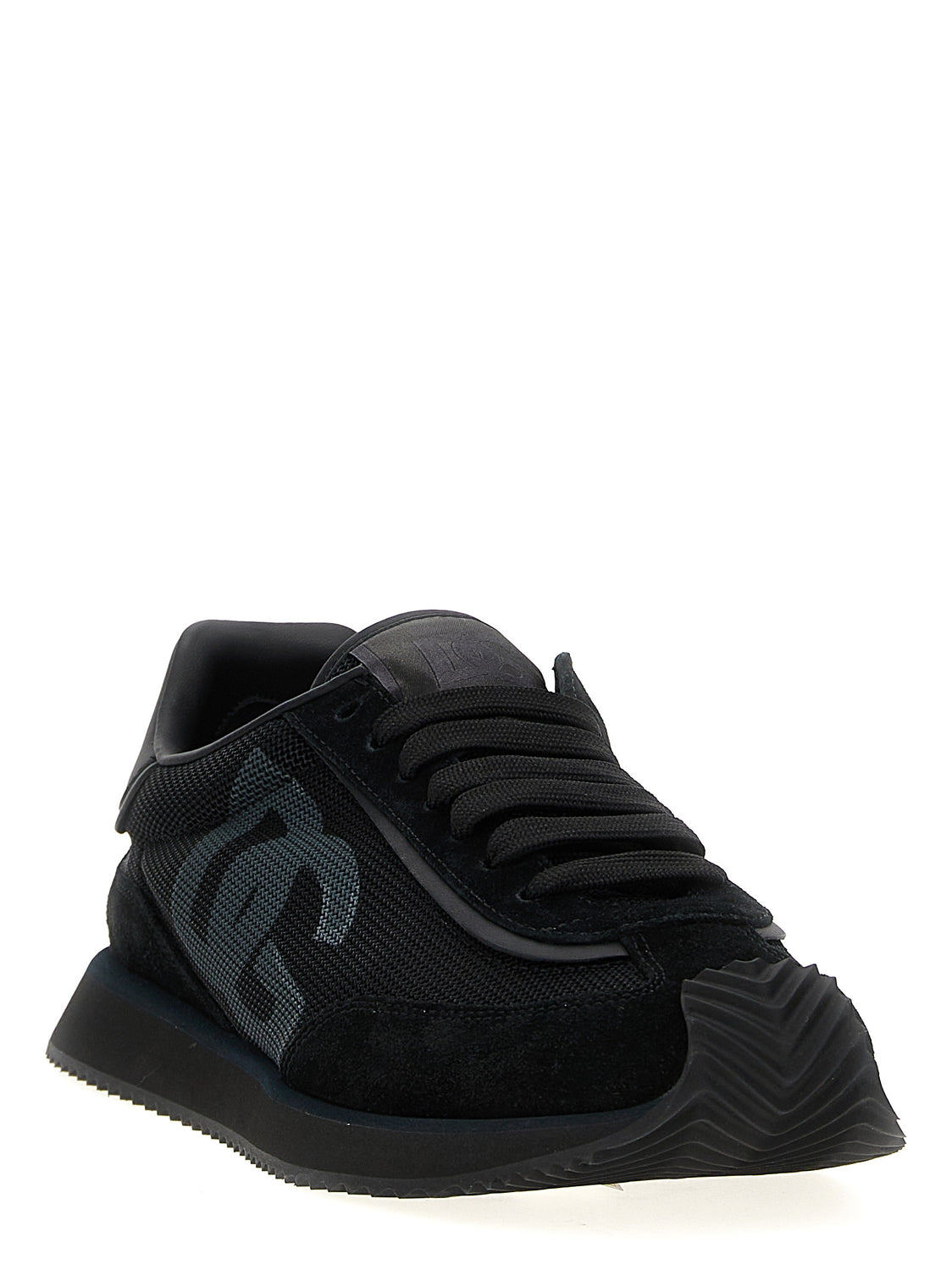 Black Calfskin Athletic Sneakers