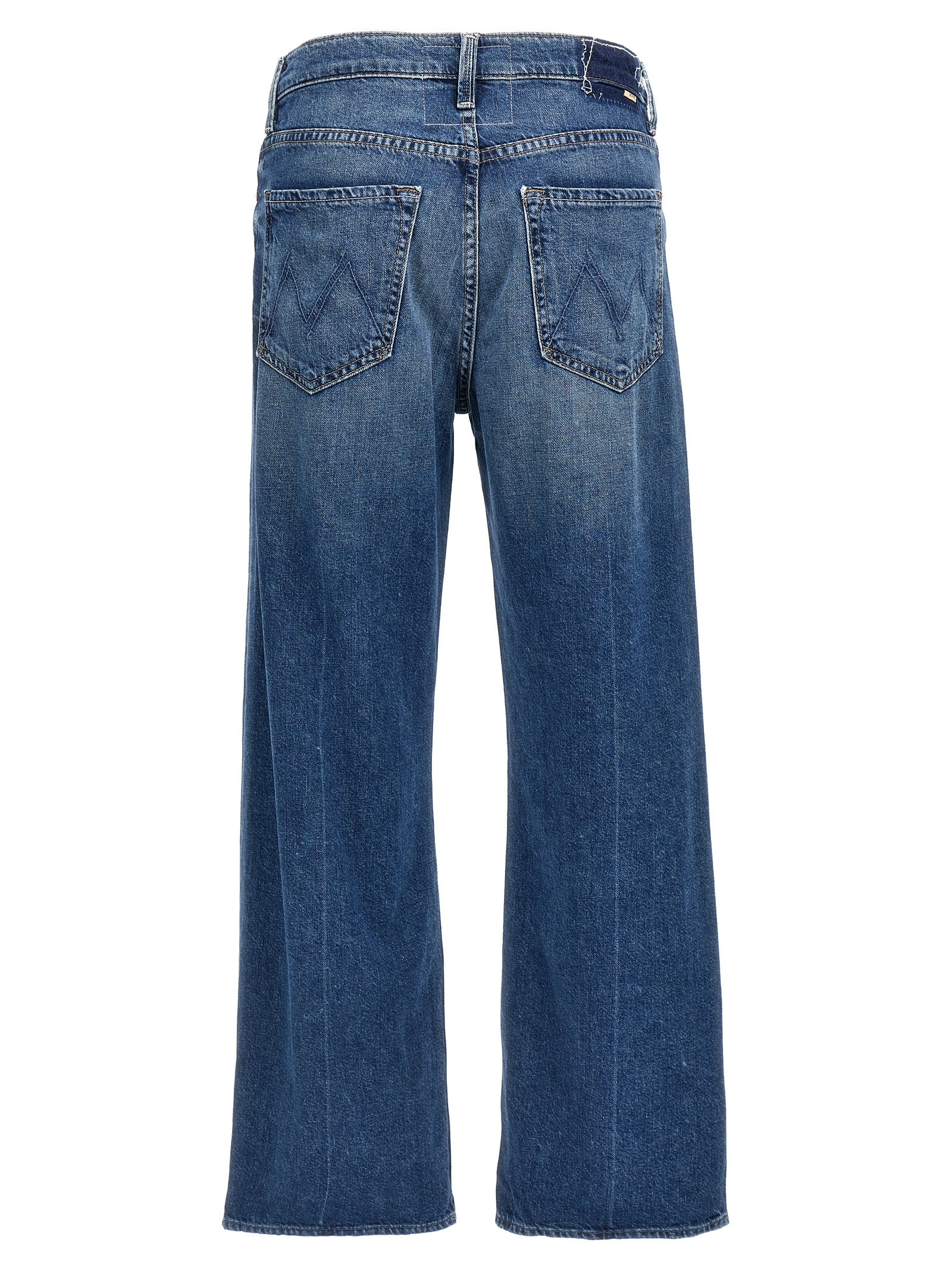 Blue Cotton Straight-Leg Jeans