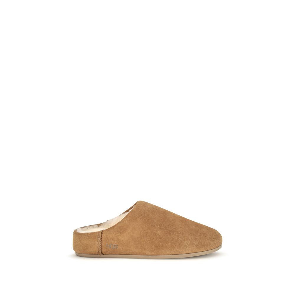 Beige Leather Mules