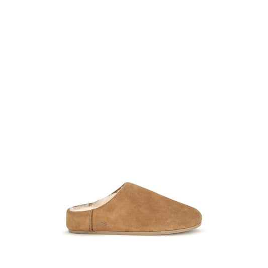 Beige Leather Mules