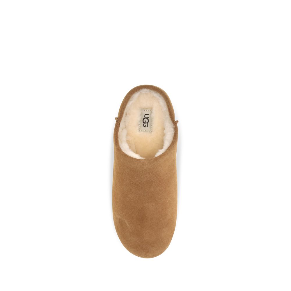Beige Leather Mules