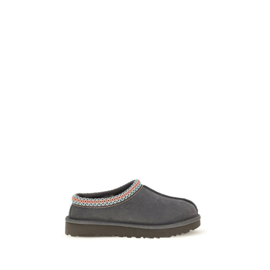 Gray Leather Mules