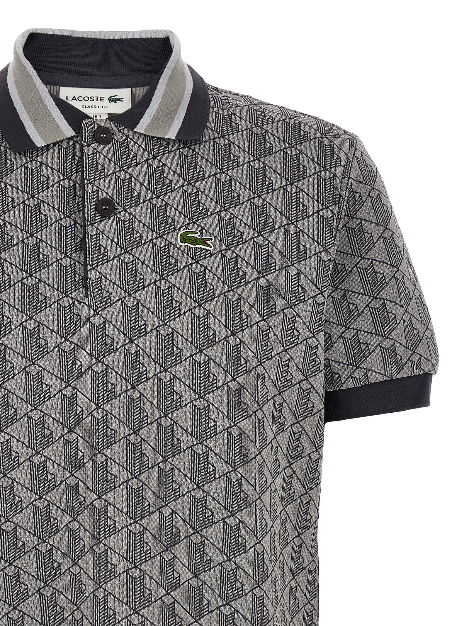 Gray Polyester Polo Shirt