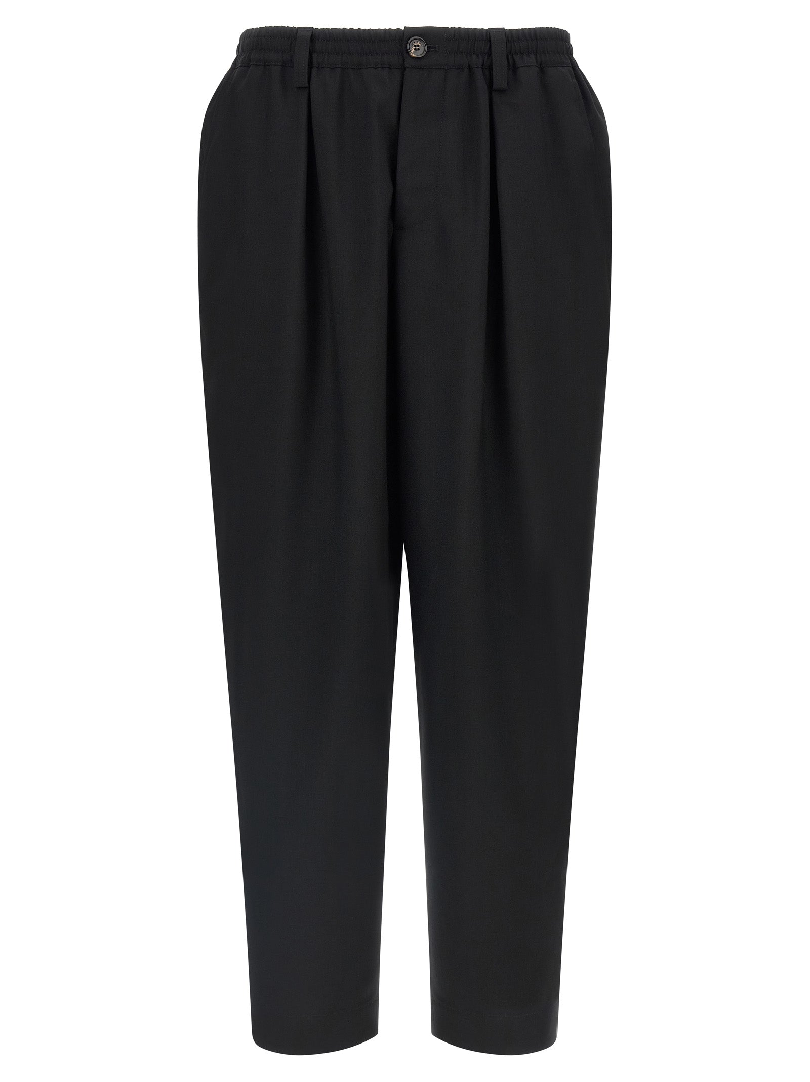 Black Virgin Wool Cropped Pants