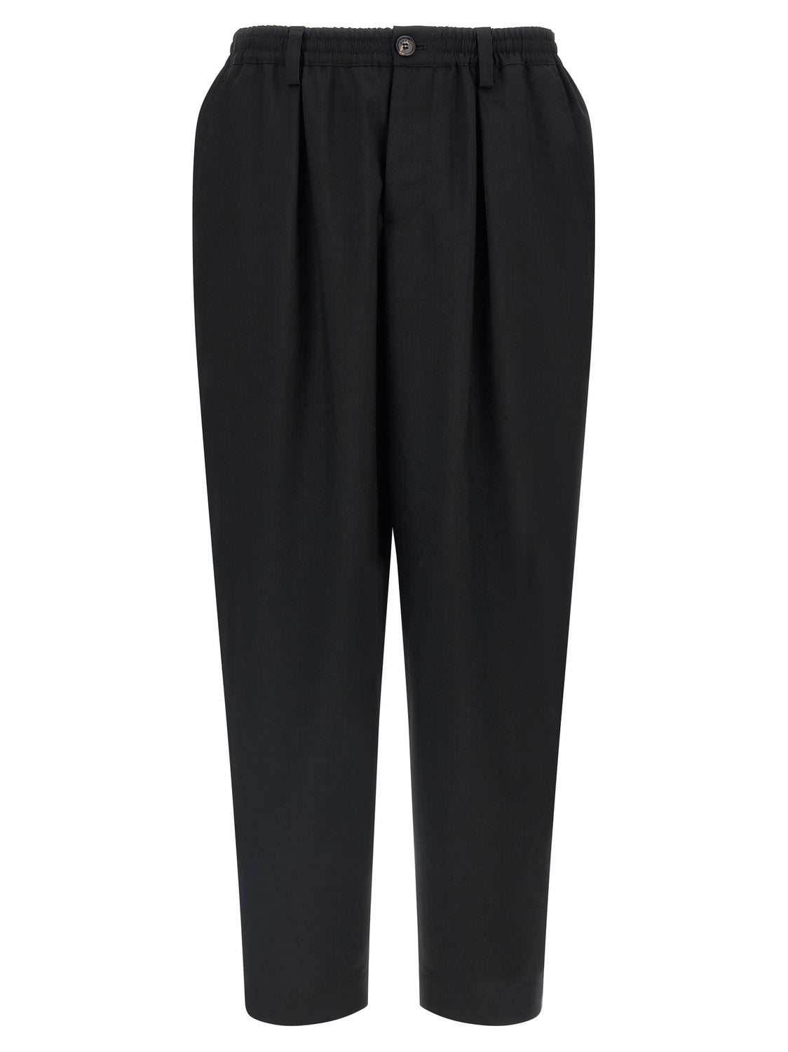 Black Virgin Wool Cropped Pants