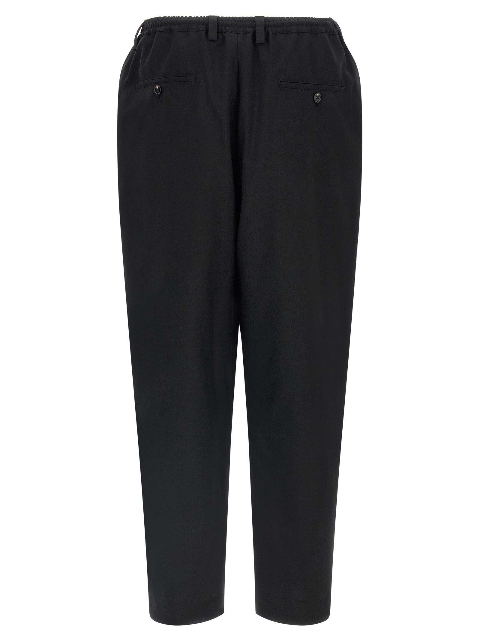 Black Virgin Wool Cropped Pants