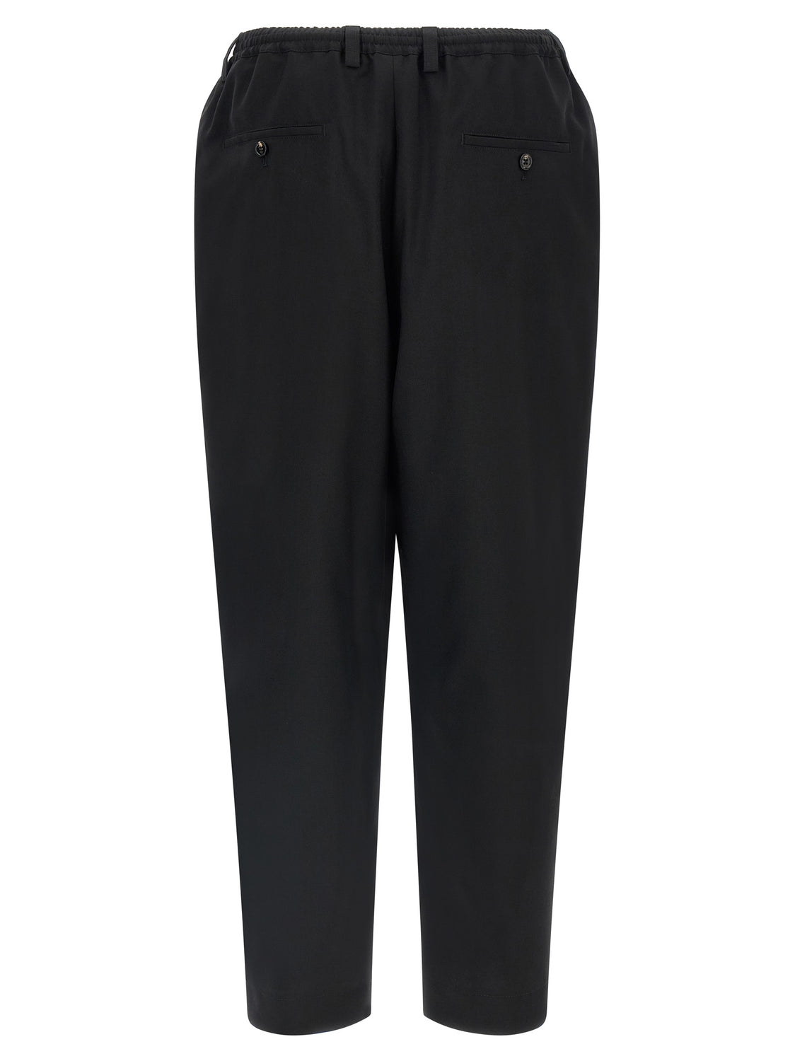 Black Virgin Wool Cropped Pants