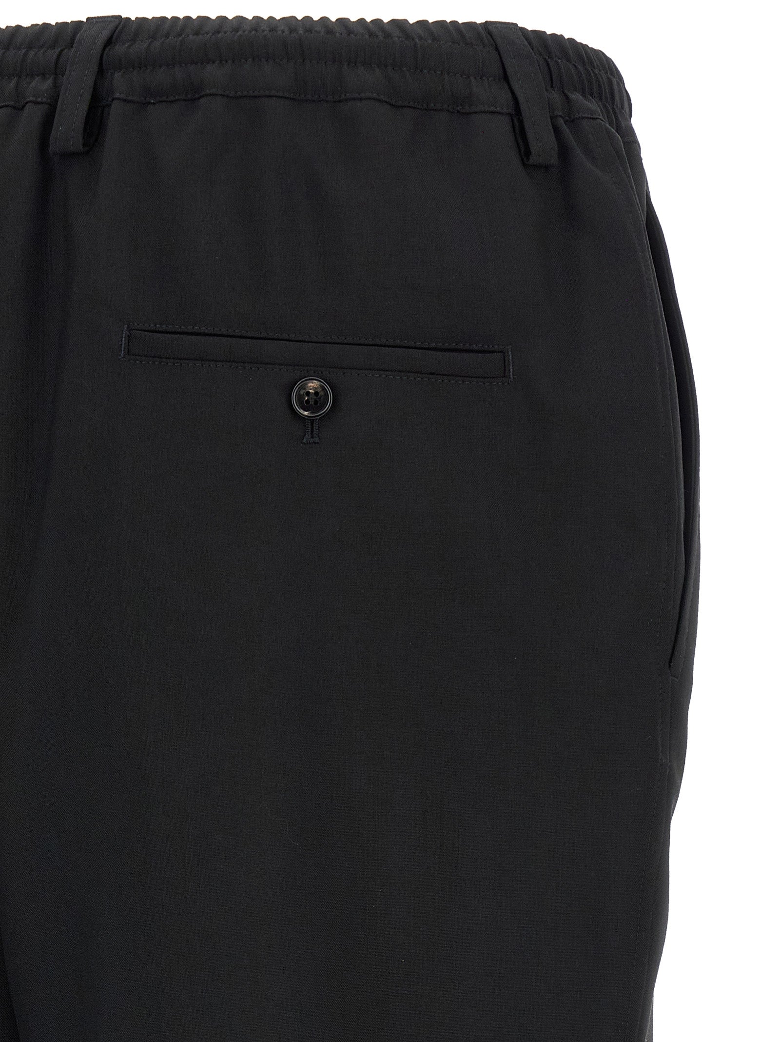 Black Virgin Wool Cropped Pants