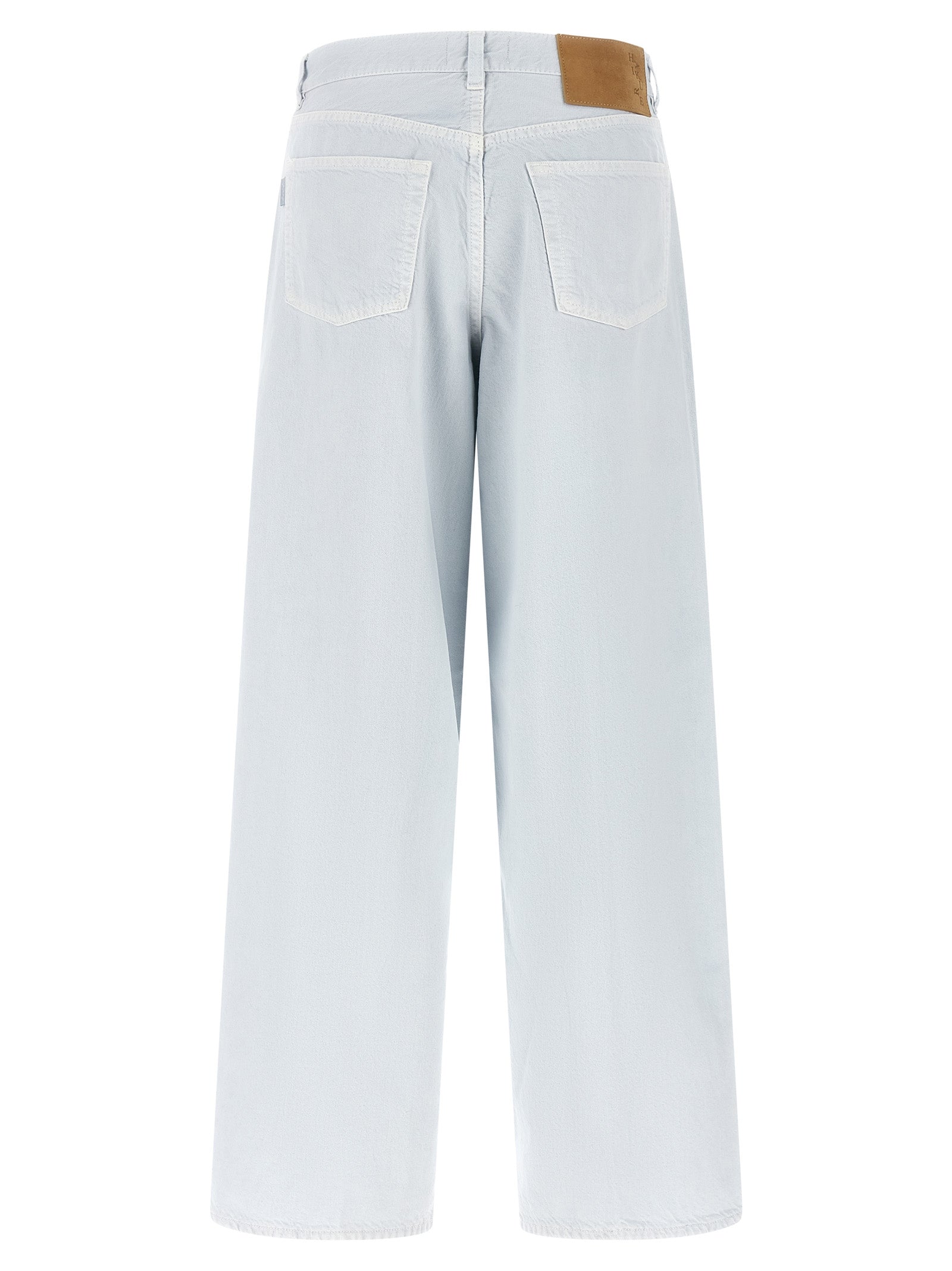 White Cotton Relaxed Fit Jeans