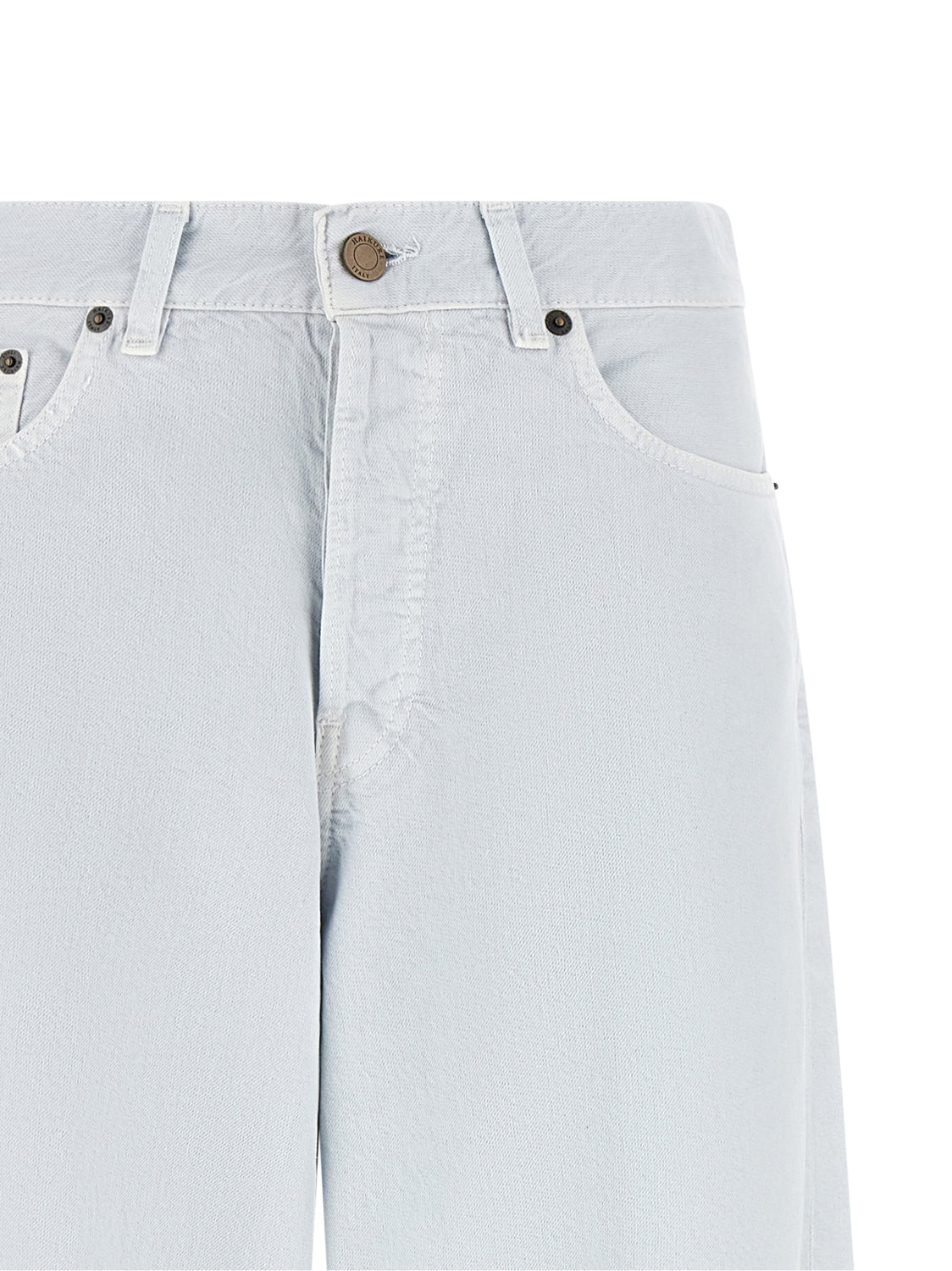 White Cotton Relaxed Fit Jeans