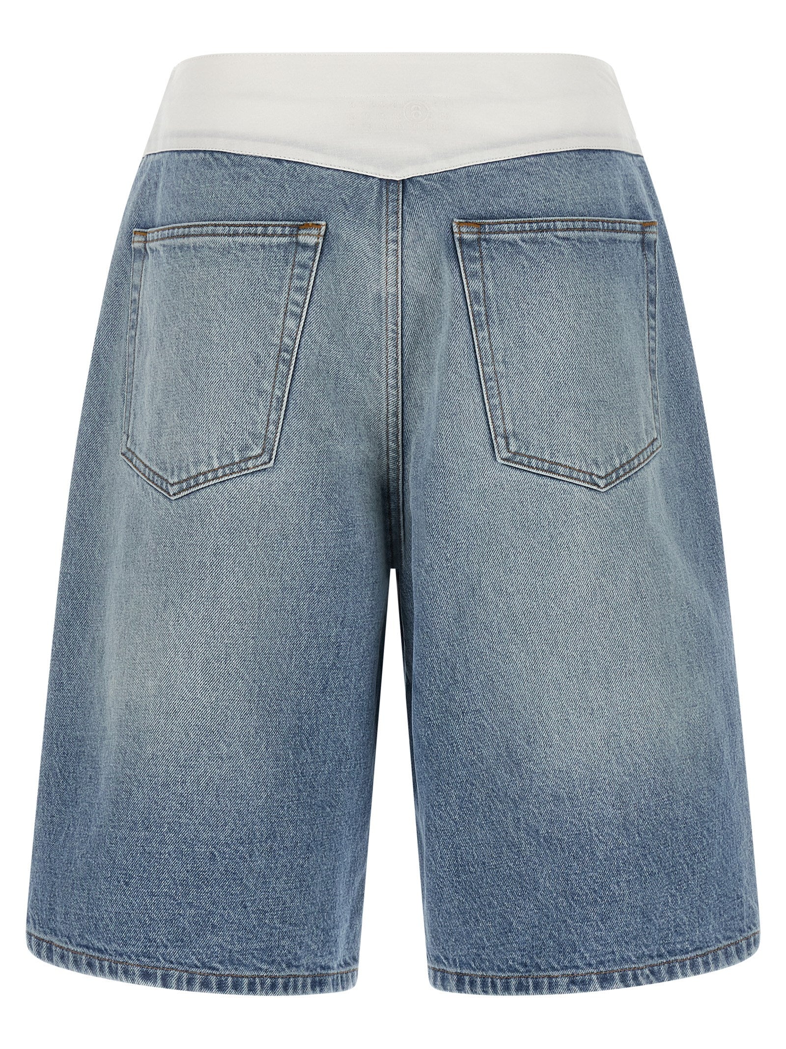Blue Cotton Bermuda Shorts