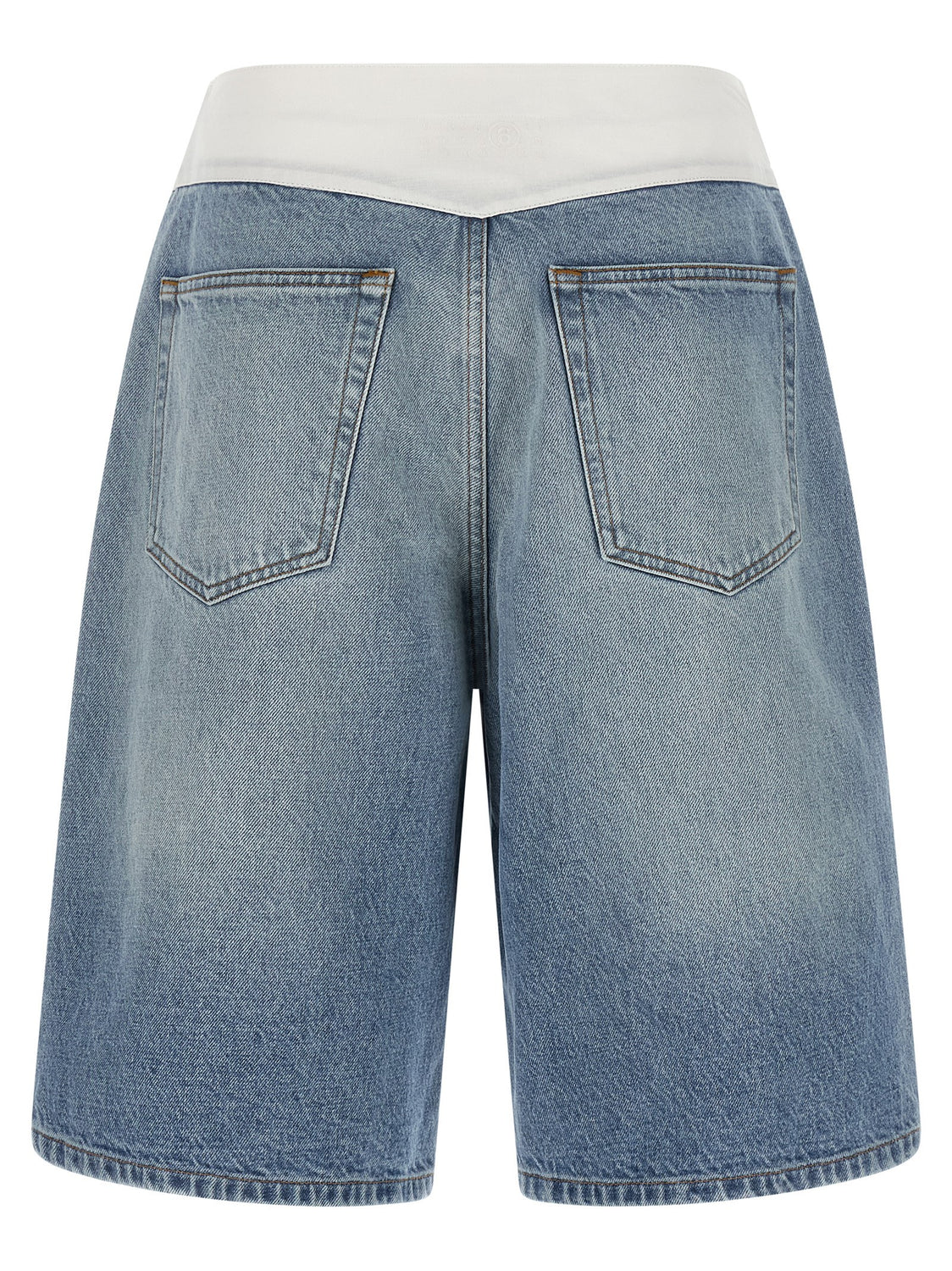 Blue Cotton Bermuda Shorts