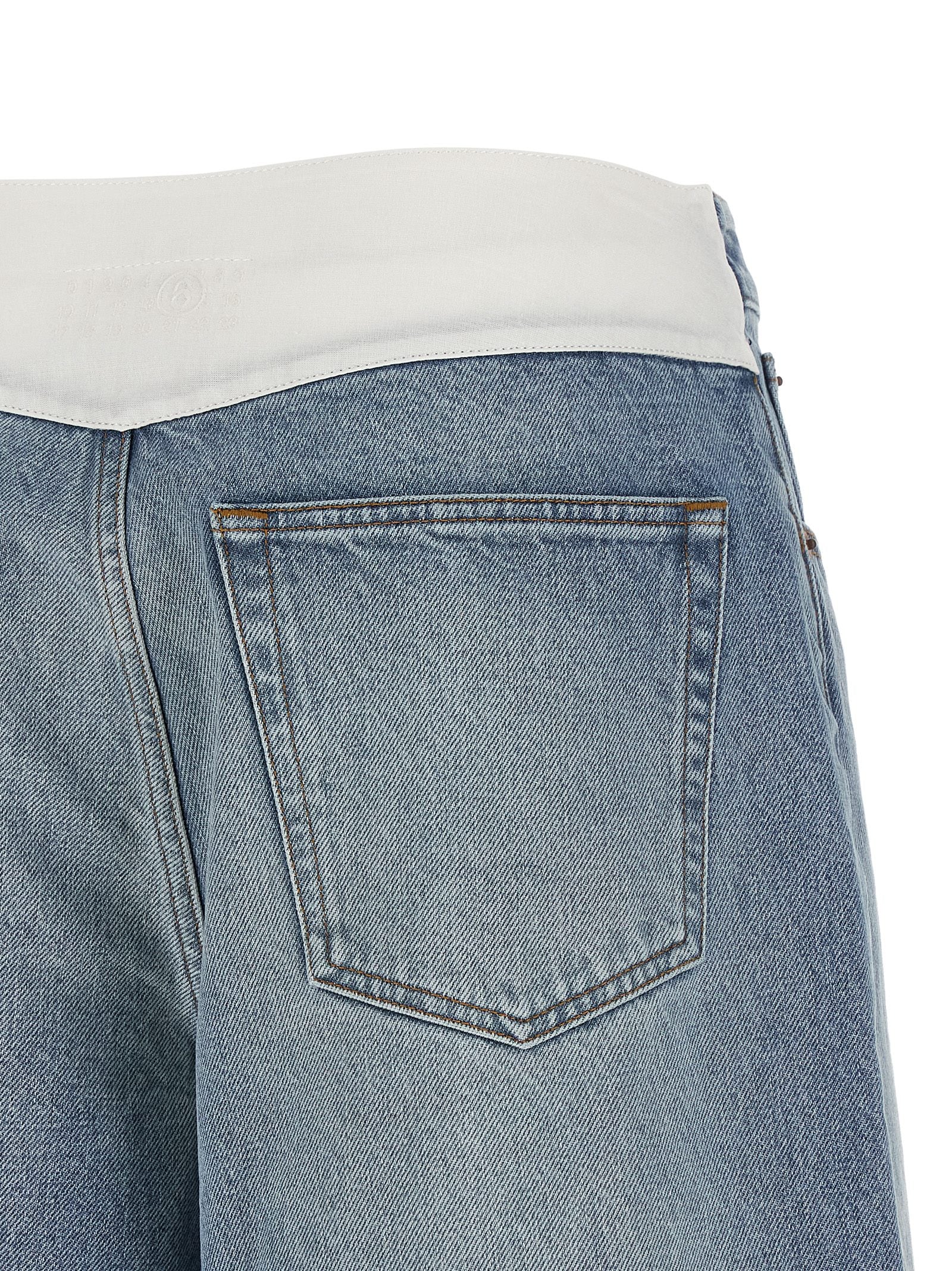 Blue Cotton Bermuda Shorts