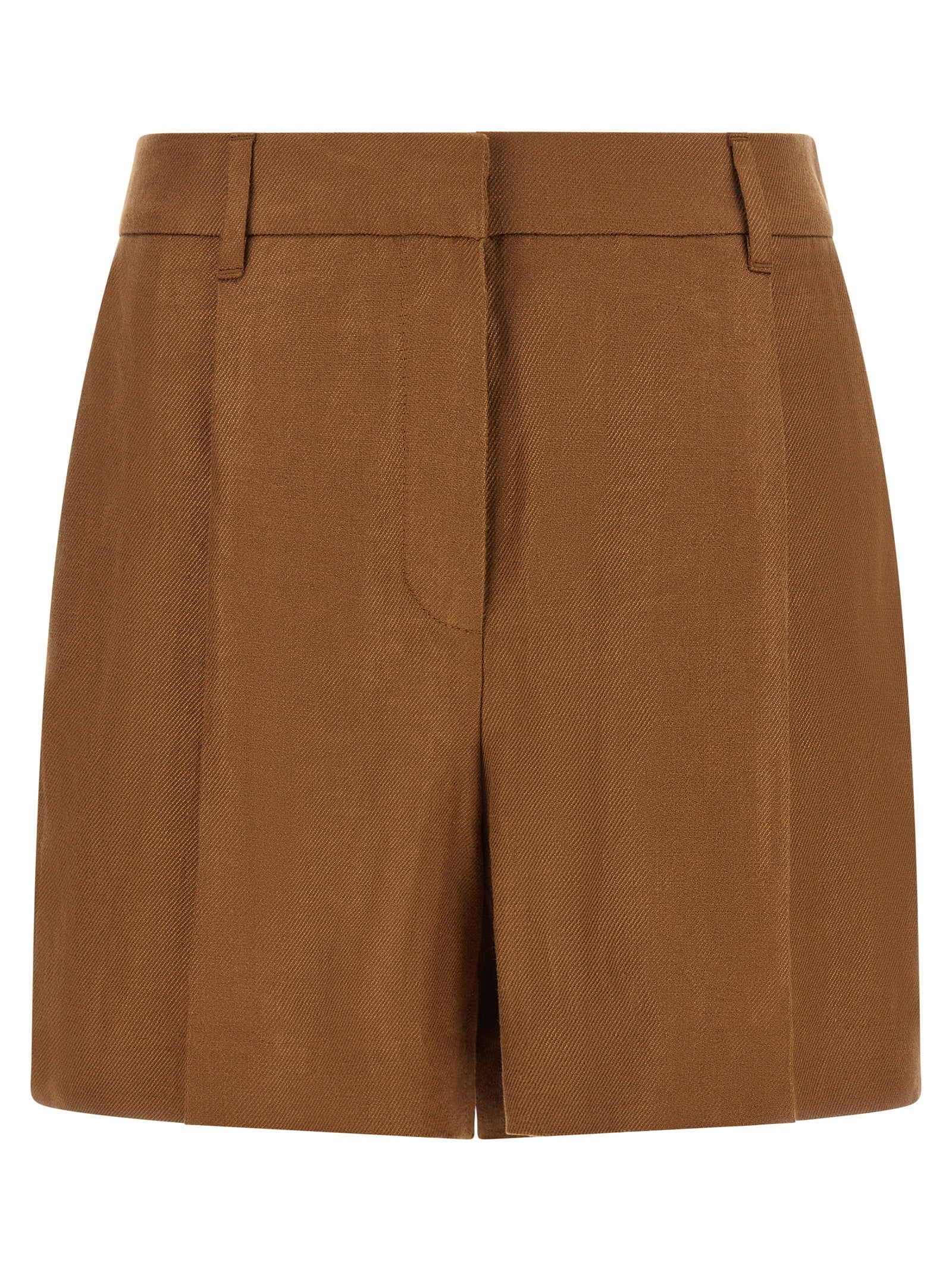 Brown Linen Bermuda Shorts