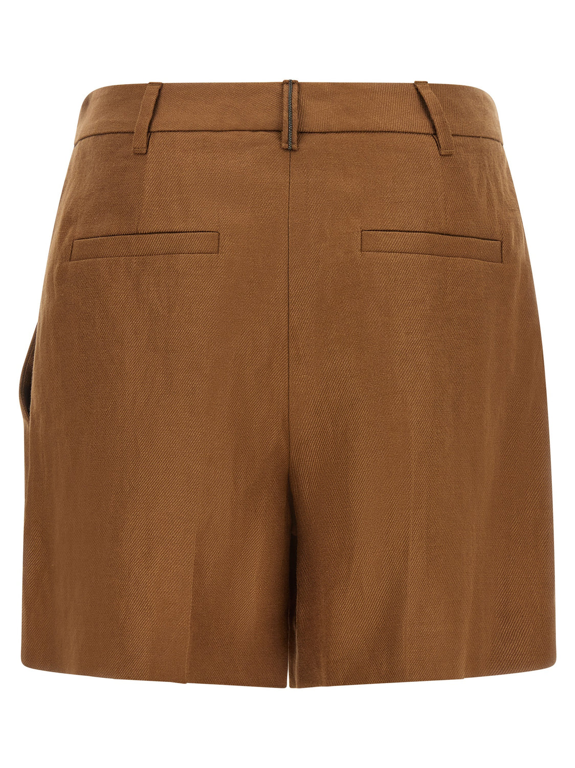 Brown Linen Bermuda Shorts