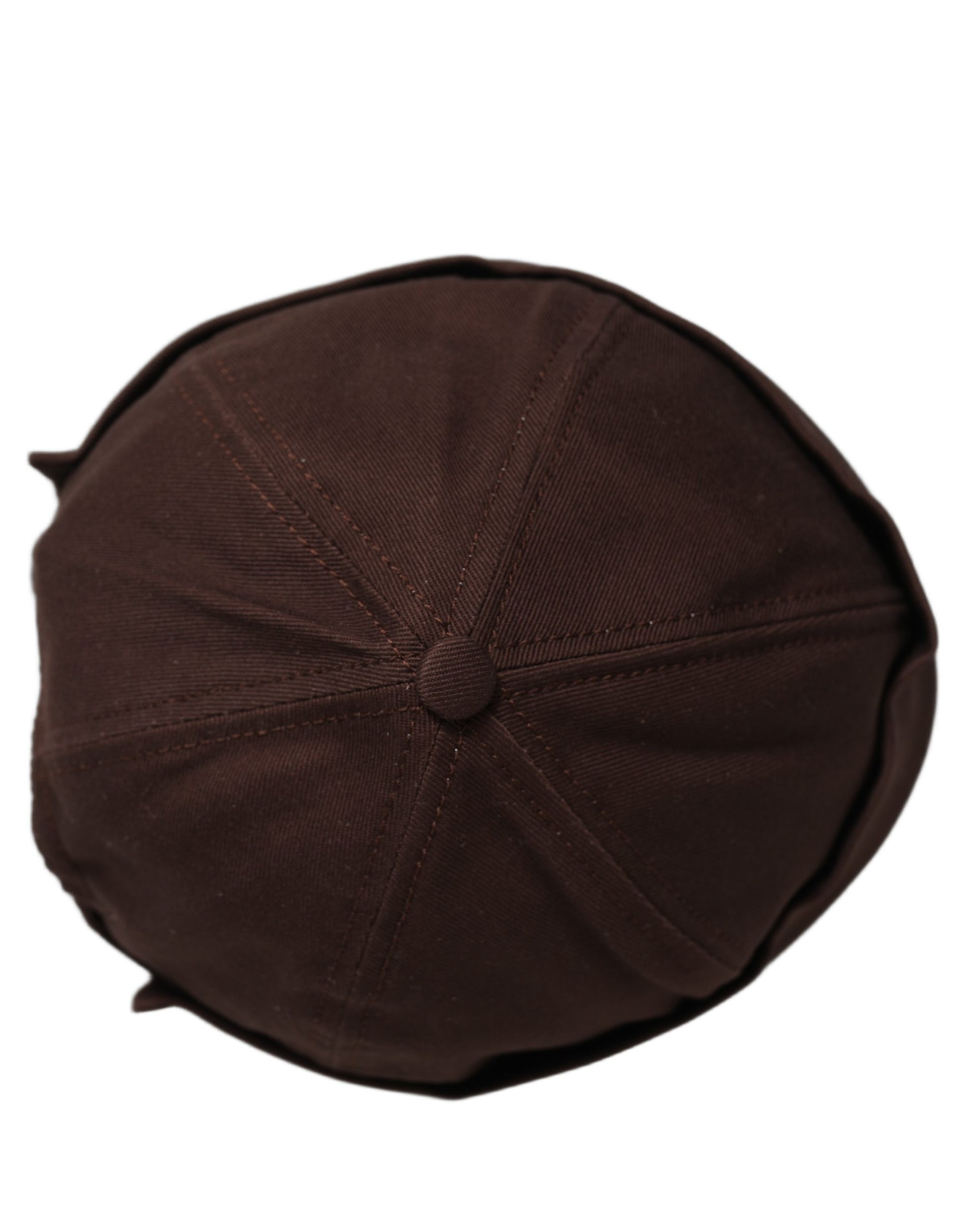 Men Brown Cotton Docker Capello Brimless Hat