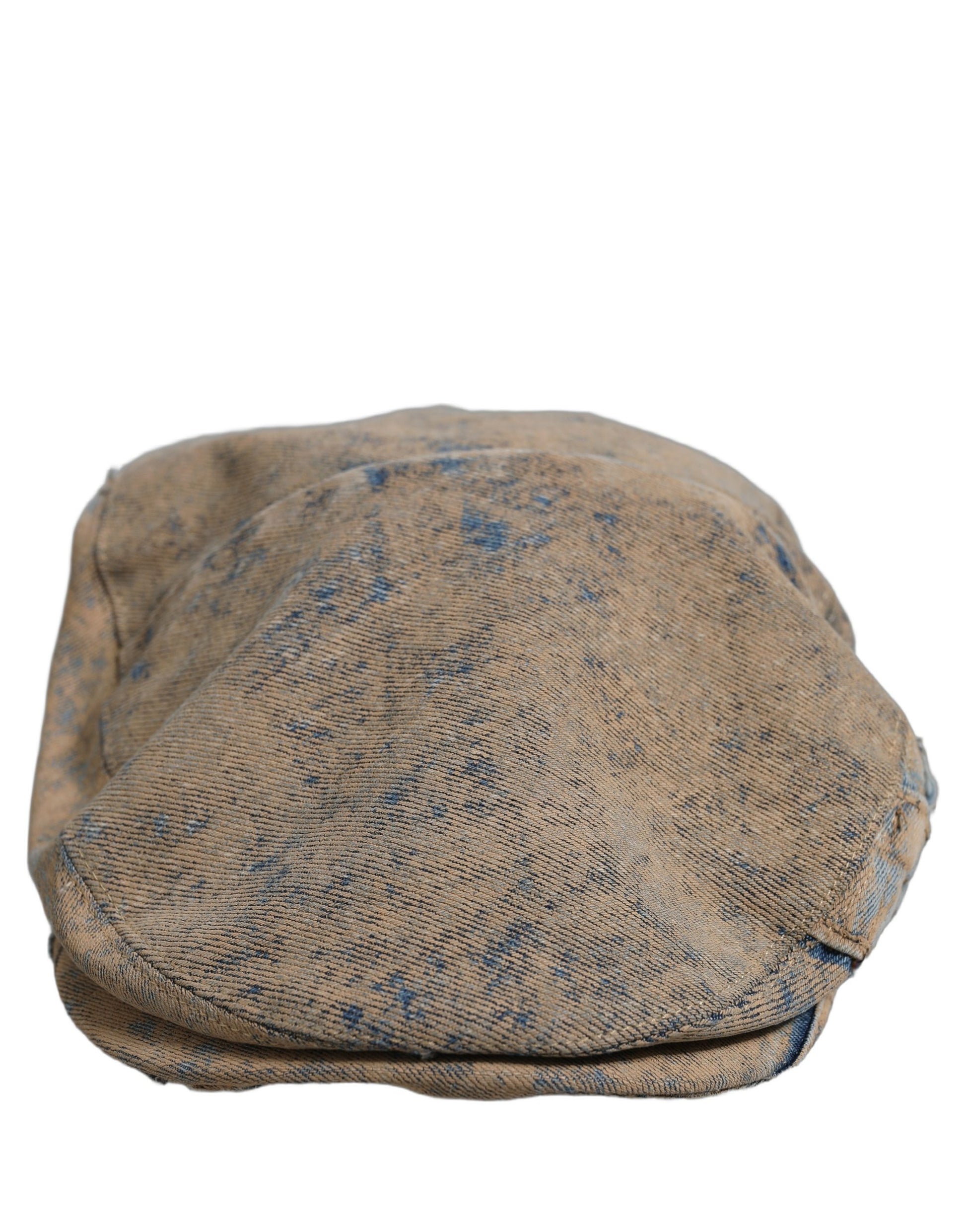 Brown Cotton Denim Newsboy Capello Cabbie Hat