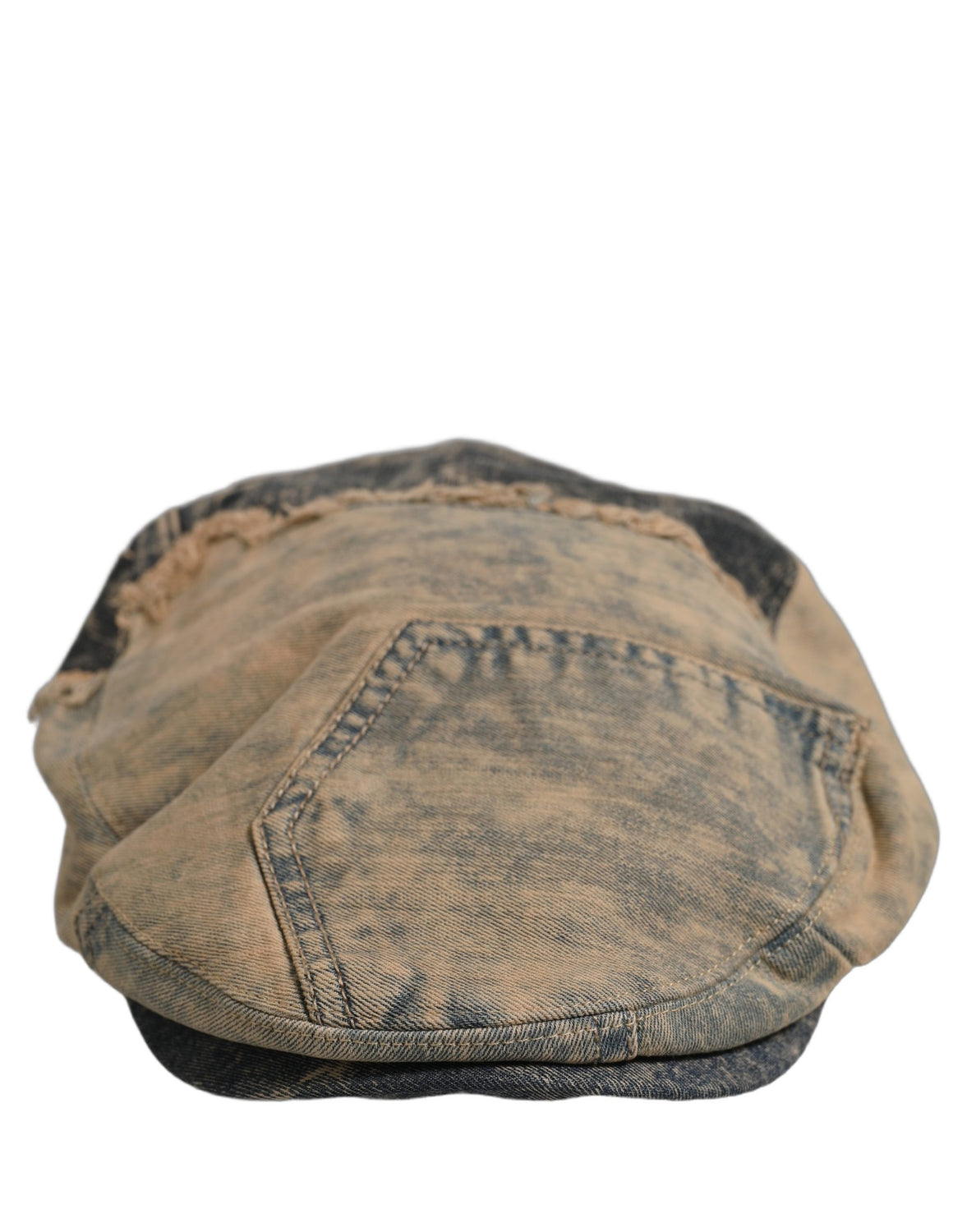 Brown Cotton Denim Newsboy Capello Cabbie Hat