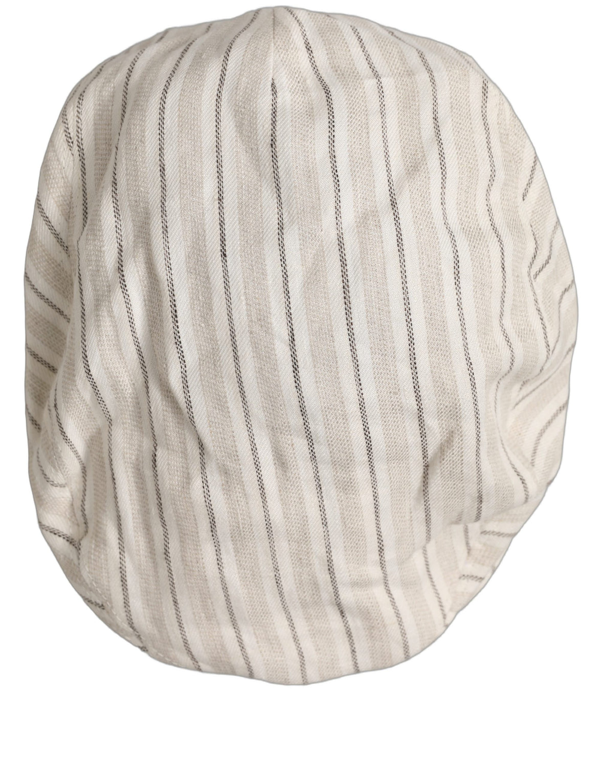 Men Off White Striped Linen Newsboy Capello Hat