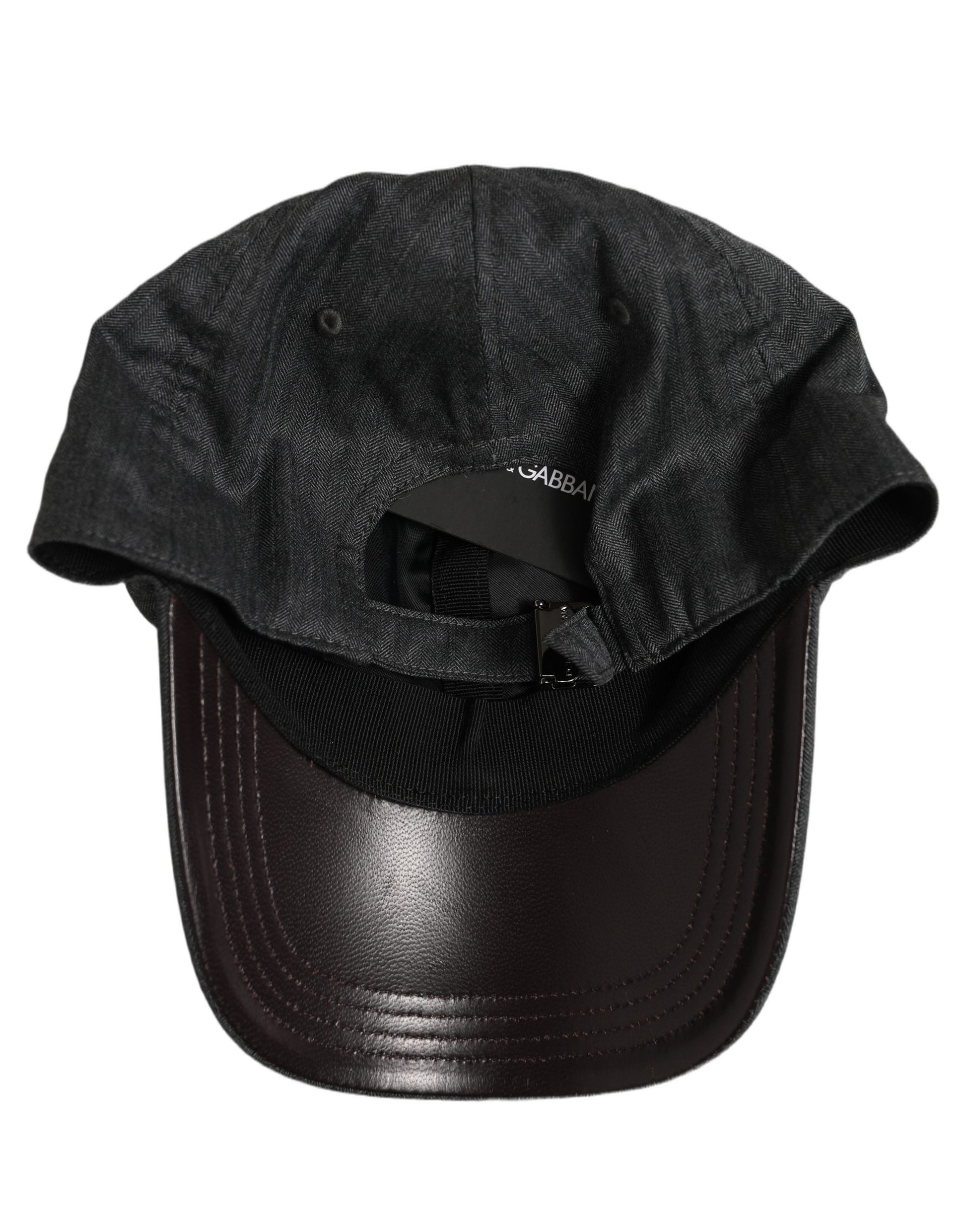 Men Dark Gray Herringbone Baseball Cap Hat