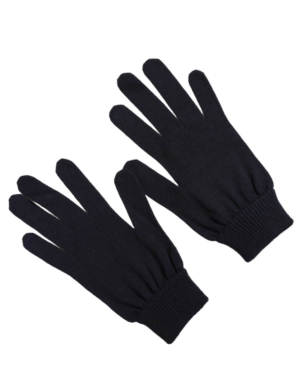 Men Dark Blue Cashmere Knitted Winter Gloves