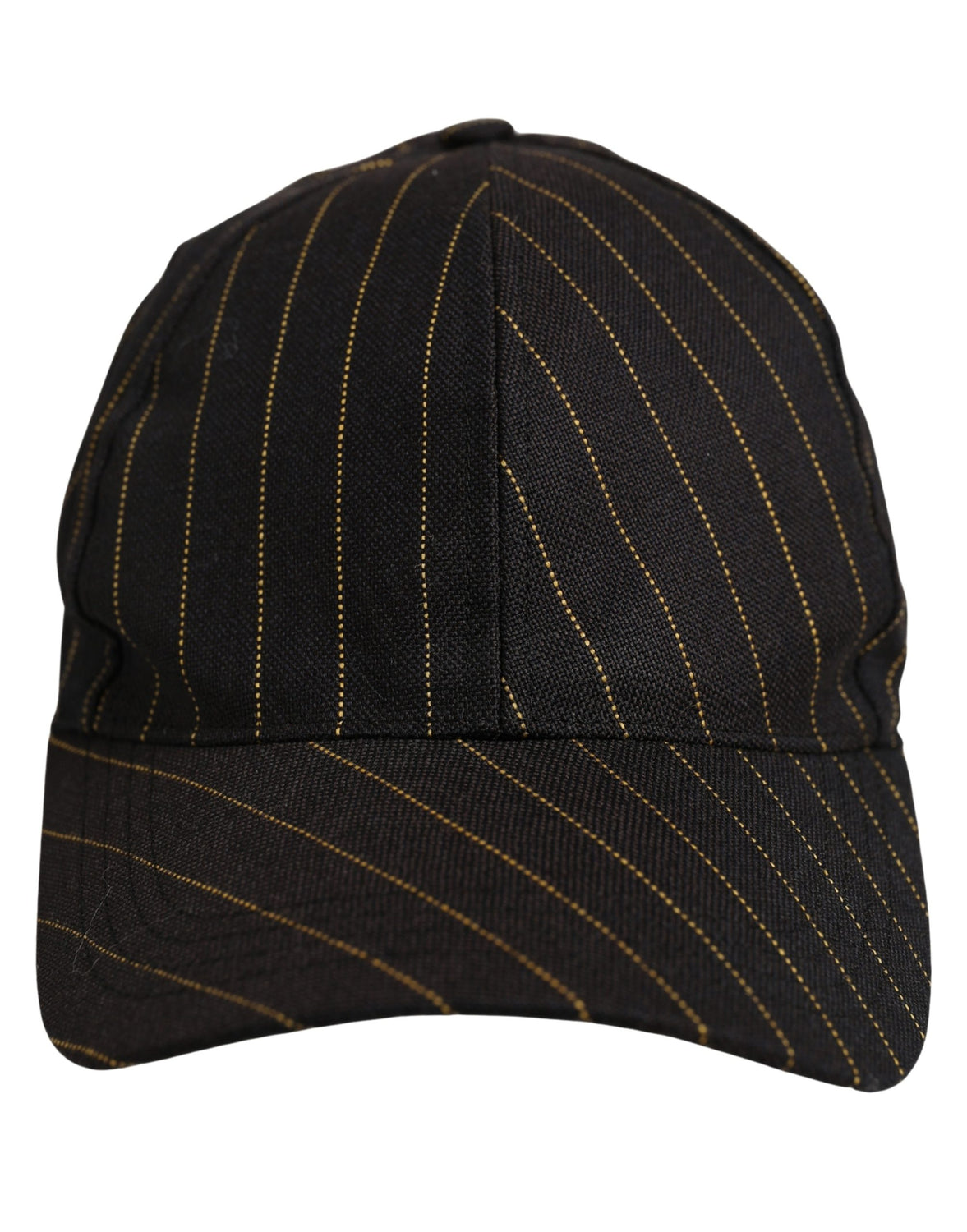 Black Gold Pinstriped Cotton Baseball Cap Hat