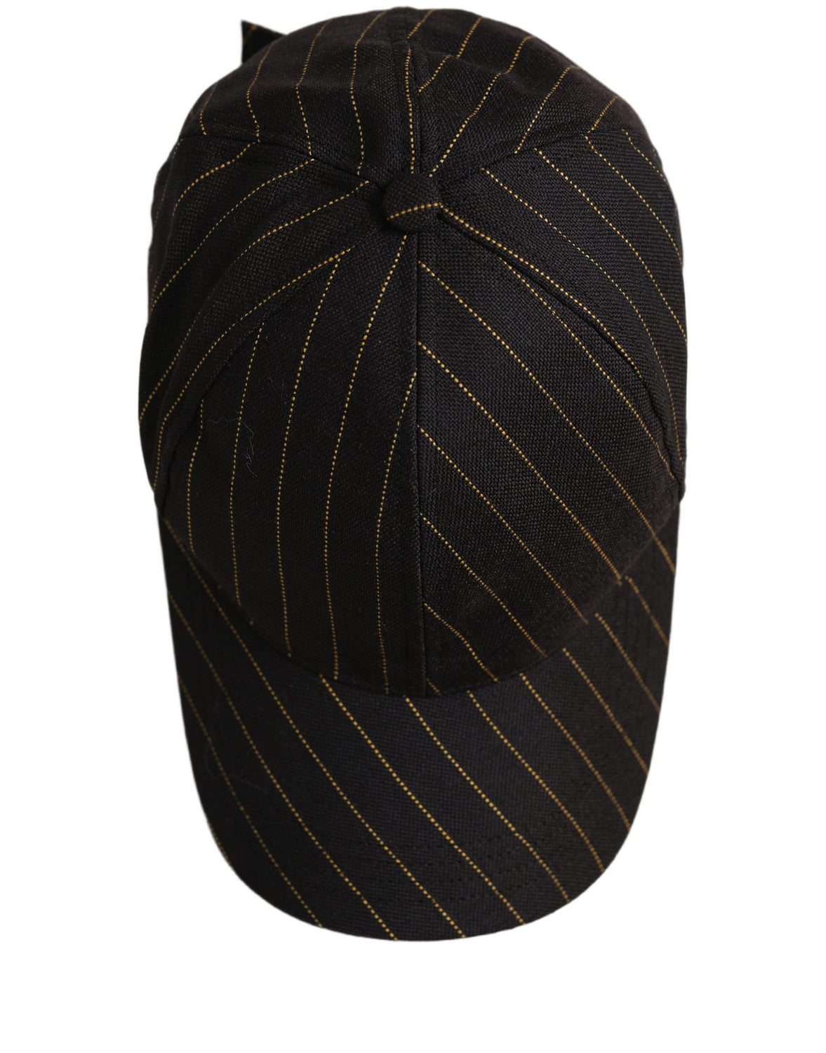 Black Gold Pinstriped Cotton Baseball Cap Hat