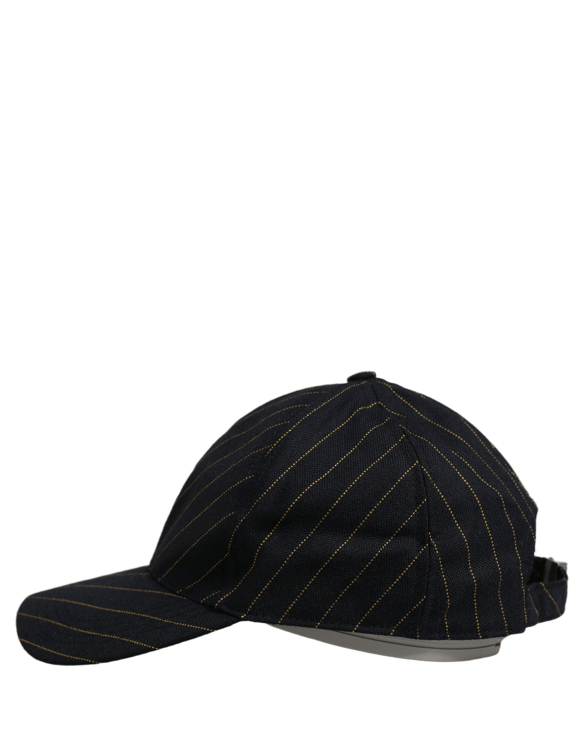 Black Gold Pinstriped Cotton Baseball Cap Hat
