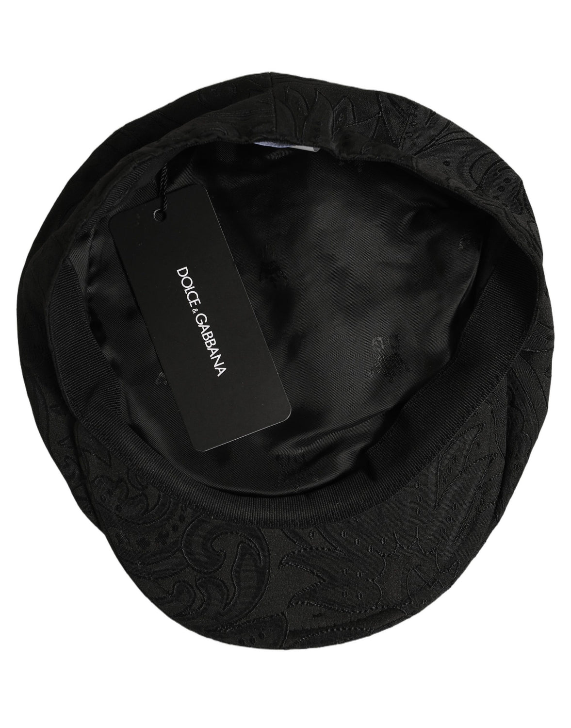 Men Black Floral Jacquard Newsboy Capello Hat
