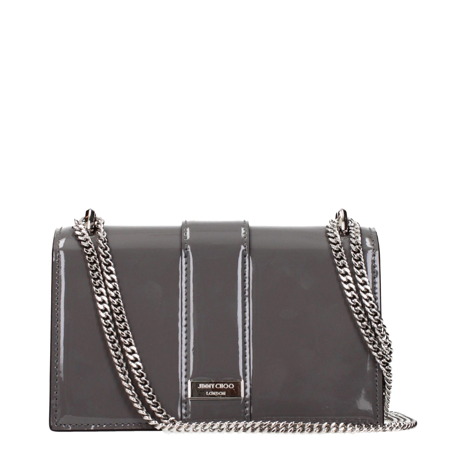 Gray Leather Shoulder Bag