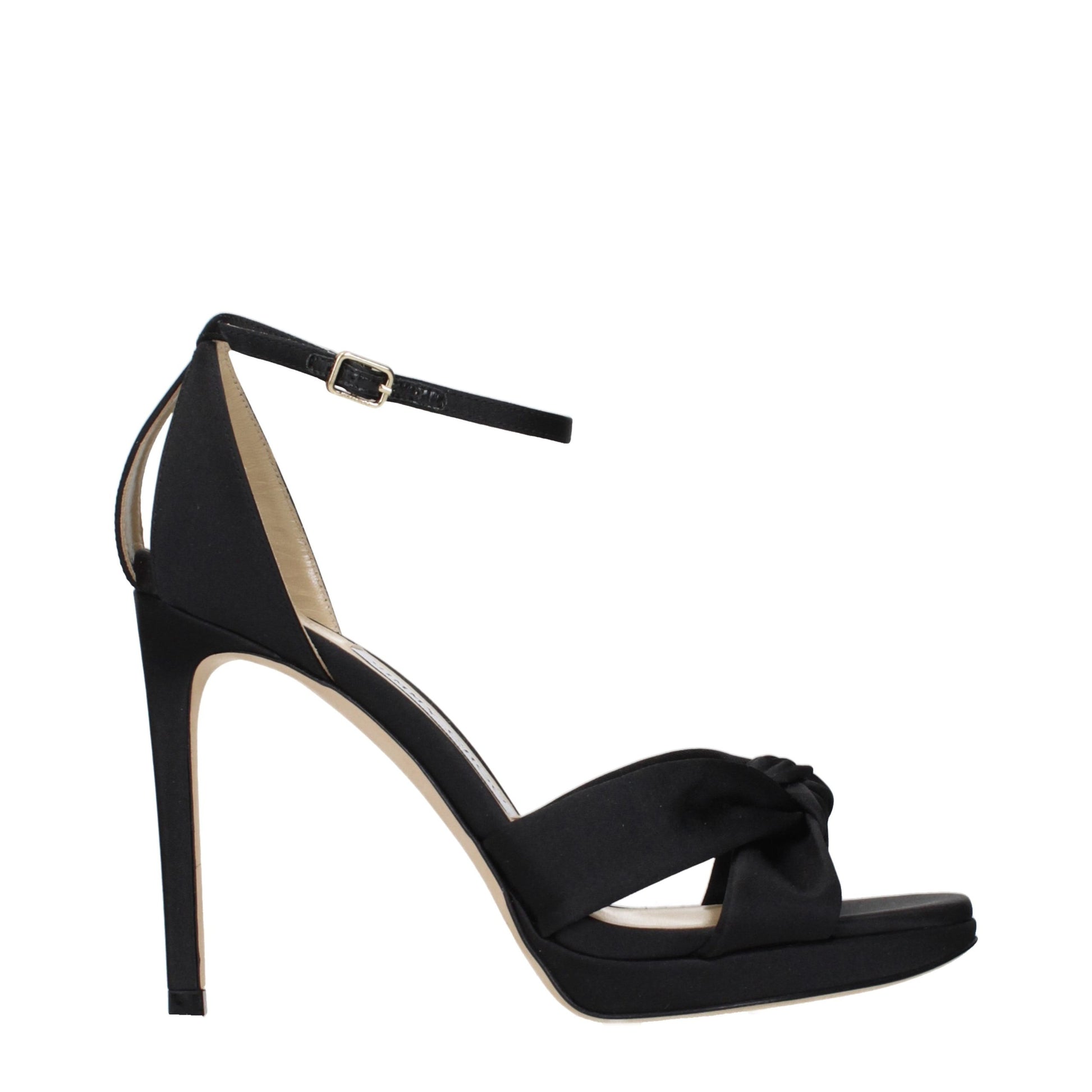 Black Satin Platform Sandals