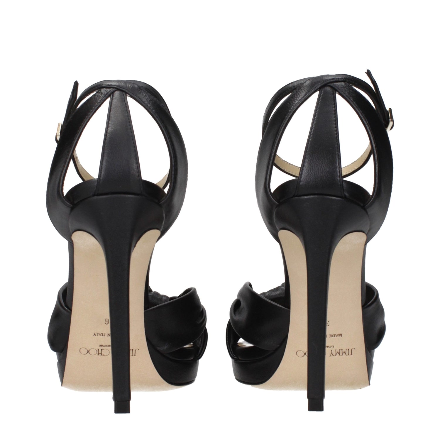 Black Leather Platform Sandals
