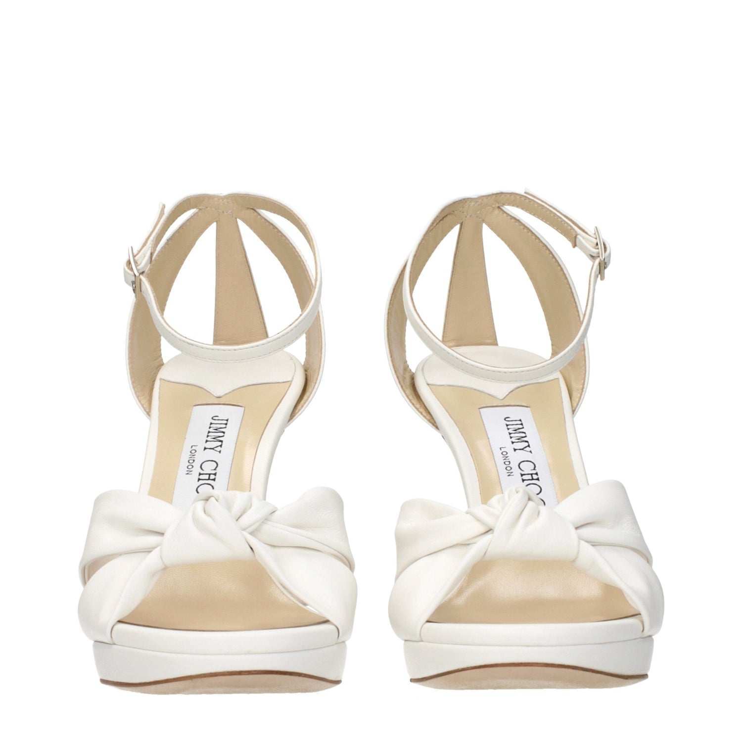 White Leather Platform Sandals