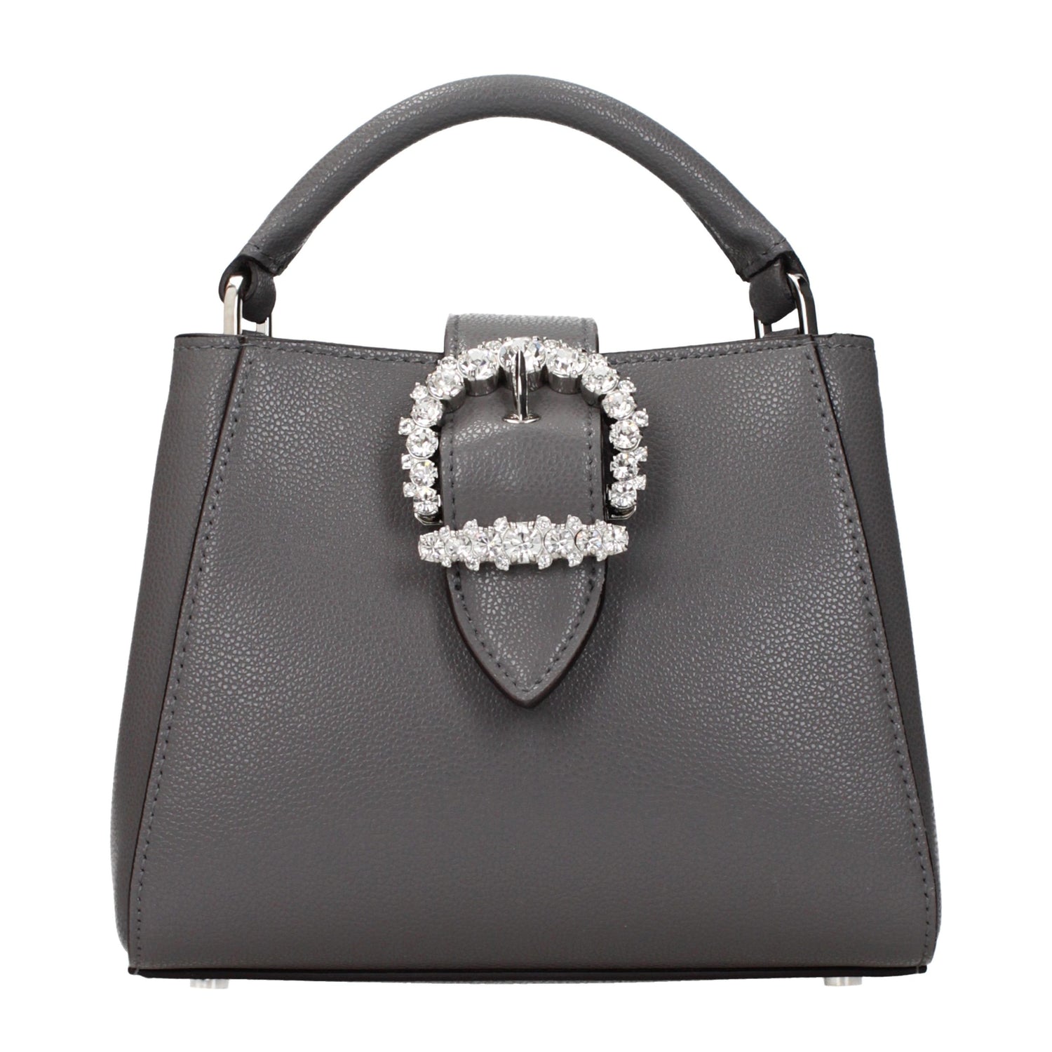 Gray Leather Handbag