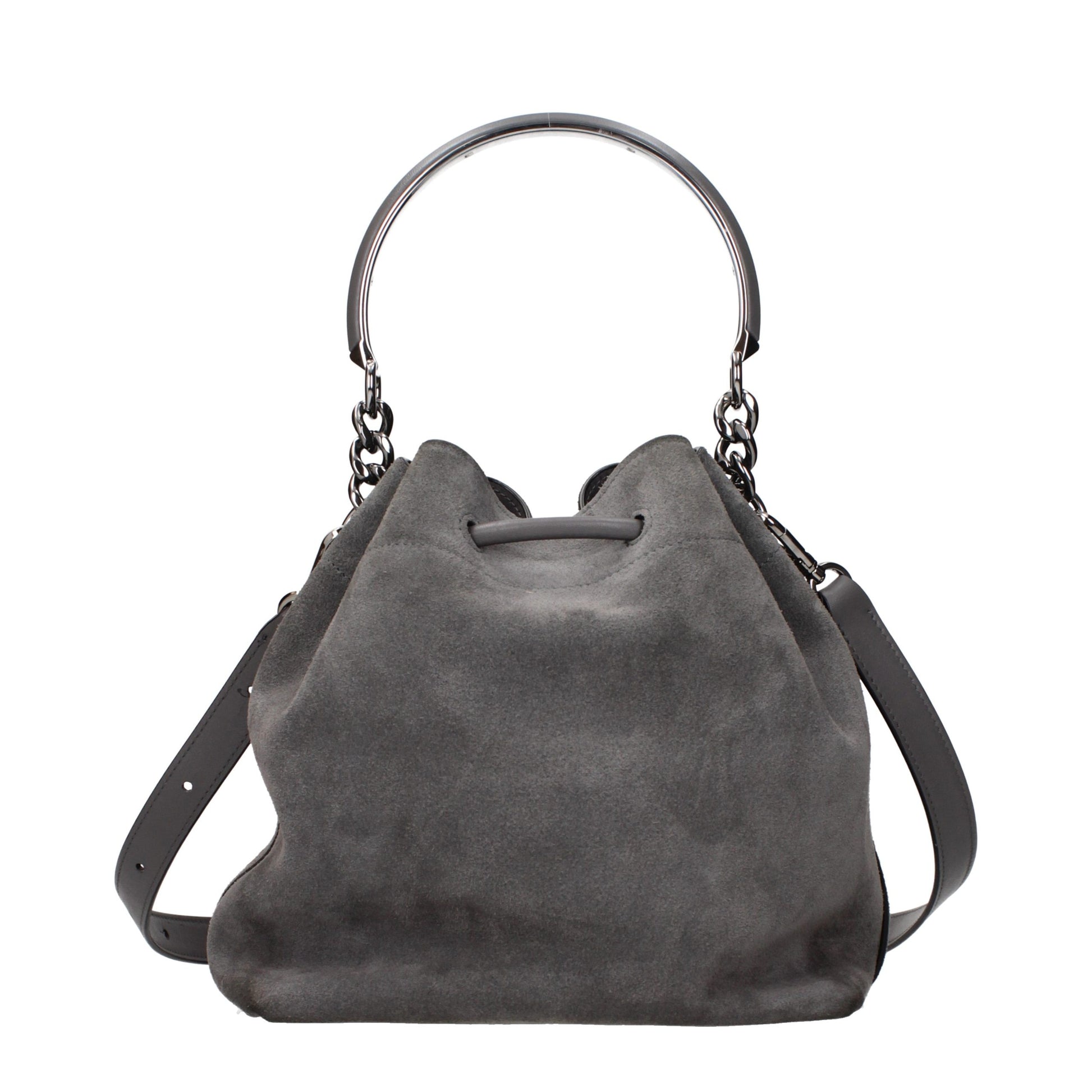 Gray Leather Handbag