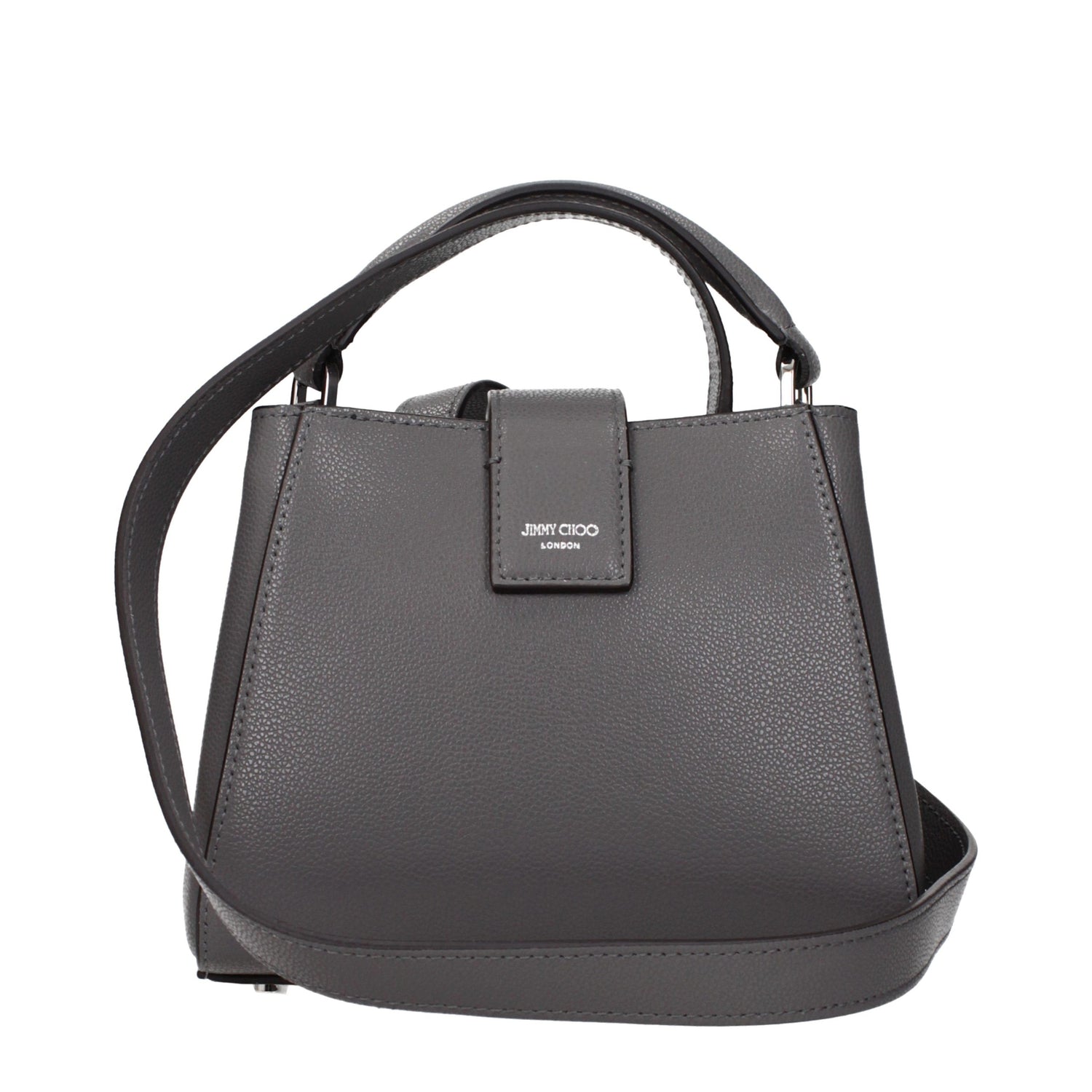 Gray Leather Handbag