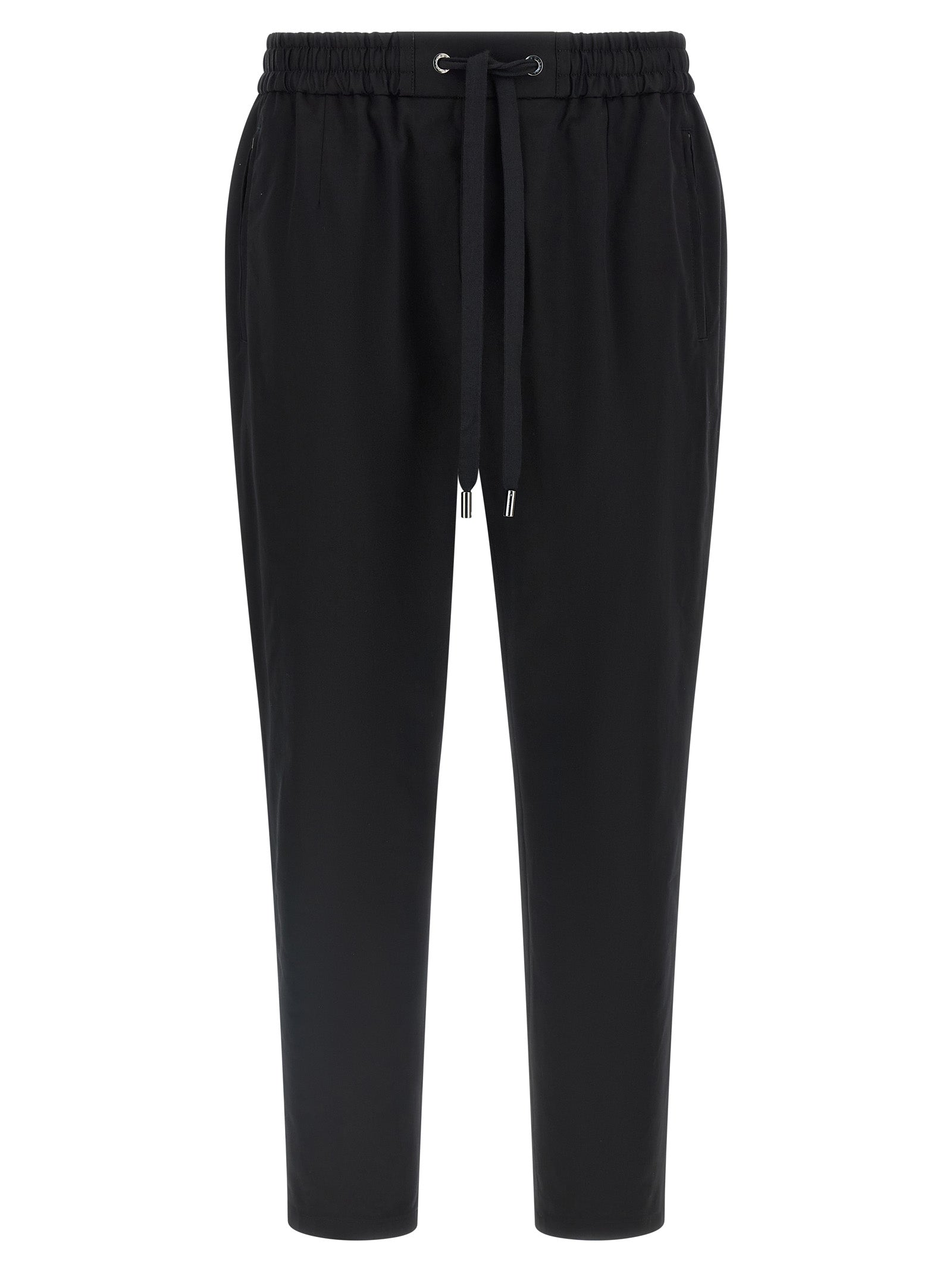 Black Cotton Casual Pants