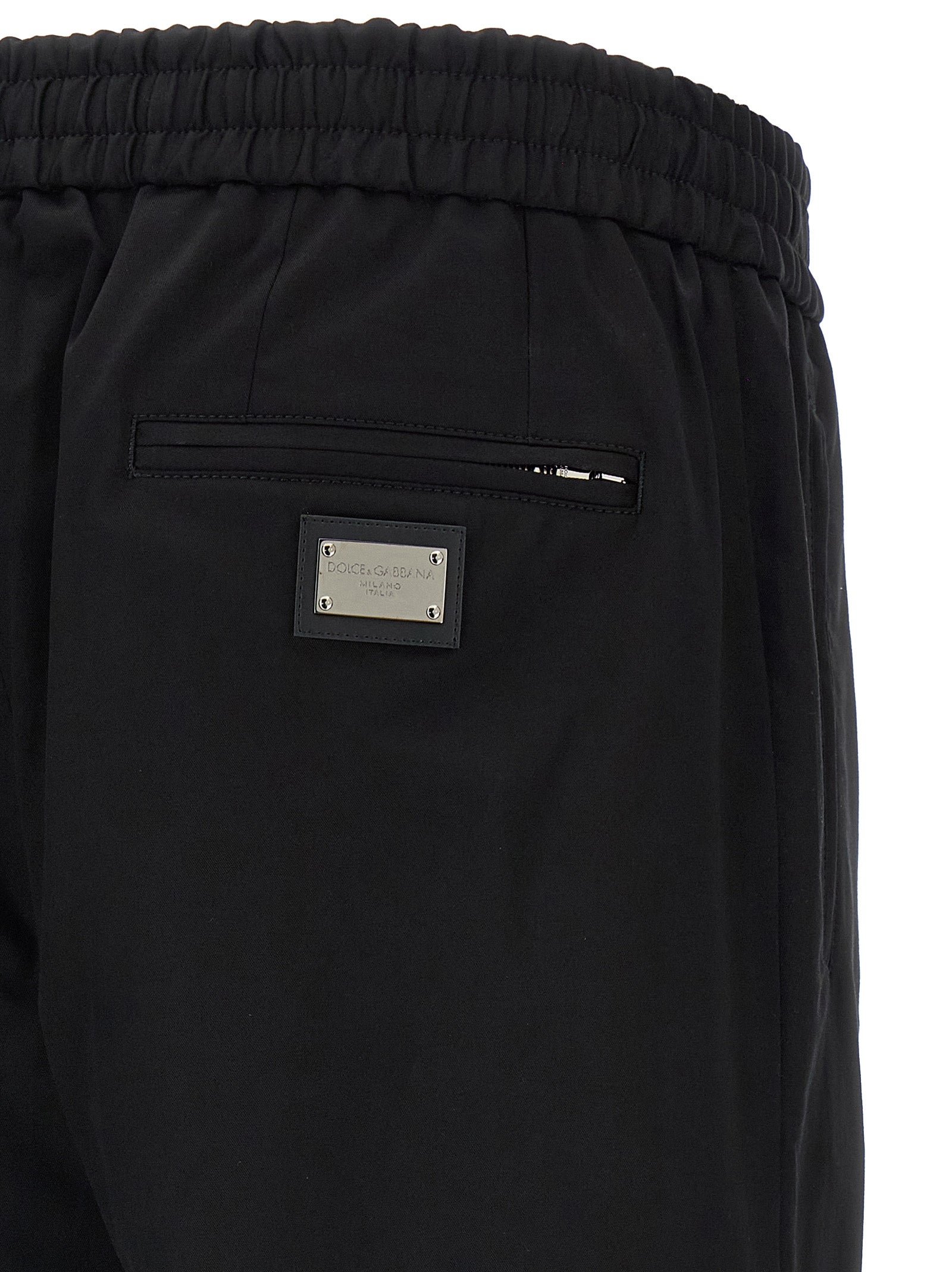 Black Cotton Casual Pants