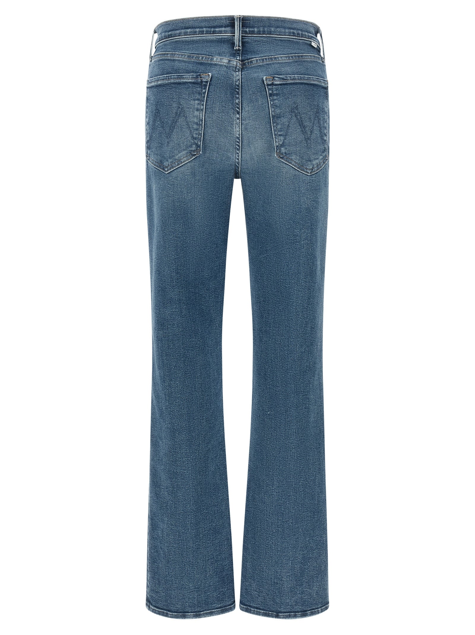 Blue Cotton Flared Jeans