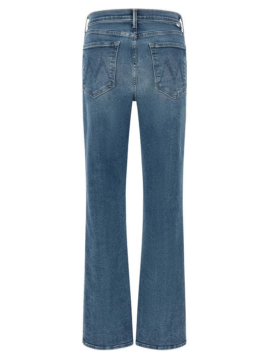 Blue Cotton Flared Jeans