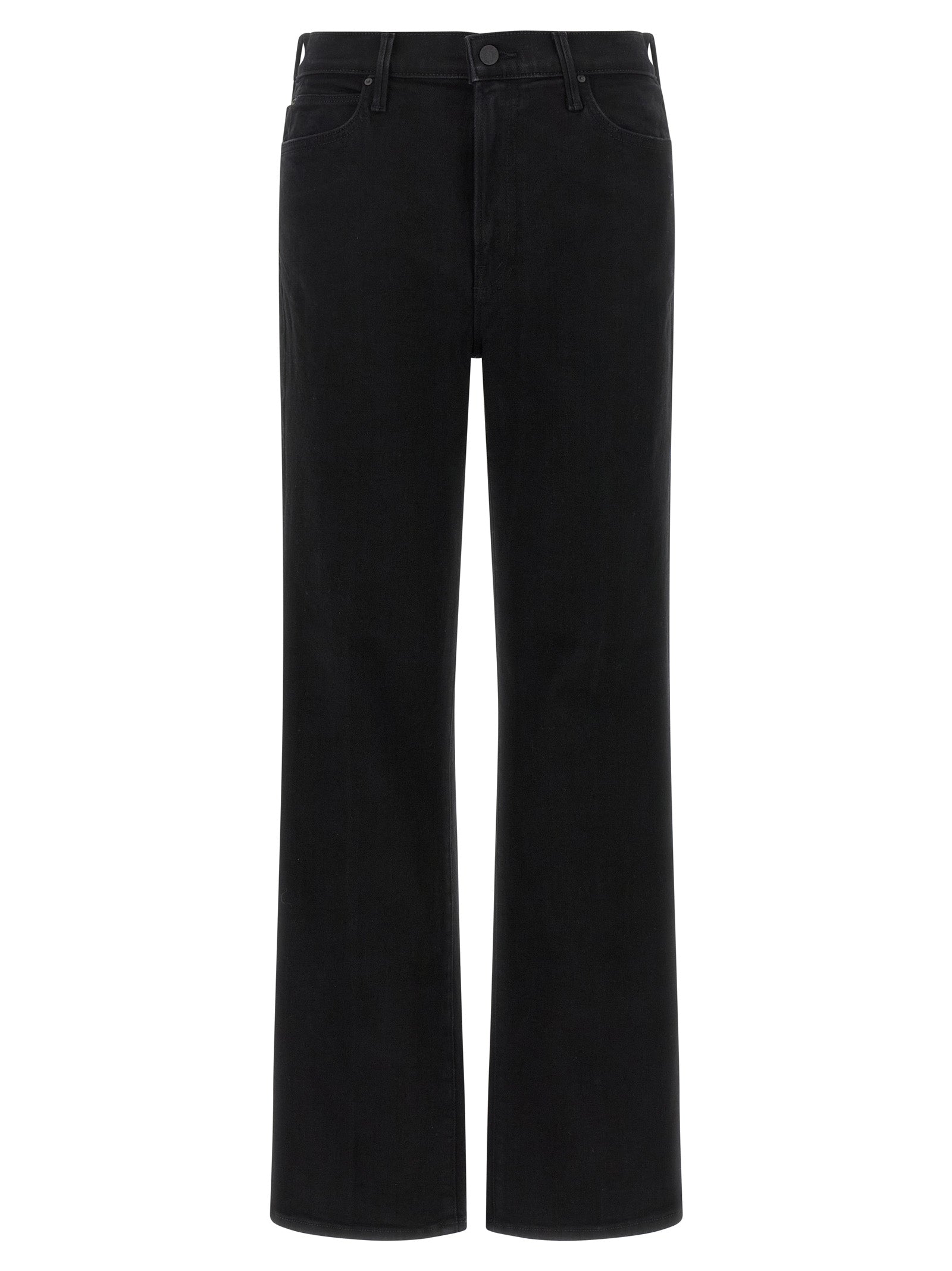 Black Cotton Flared Jeans
