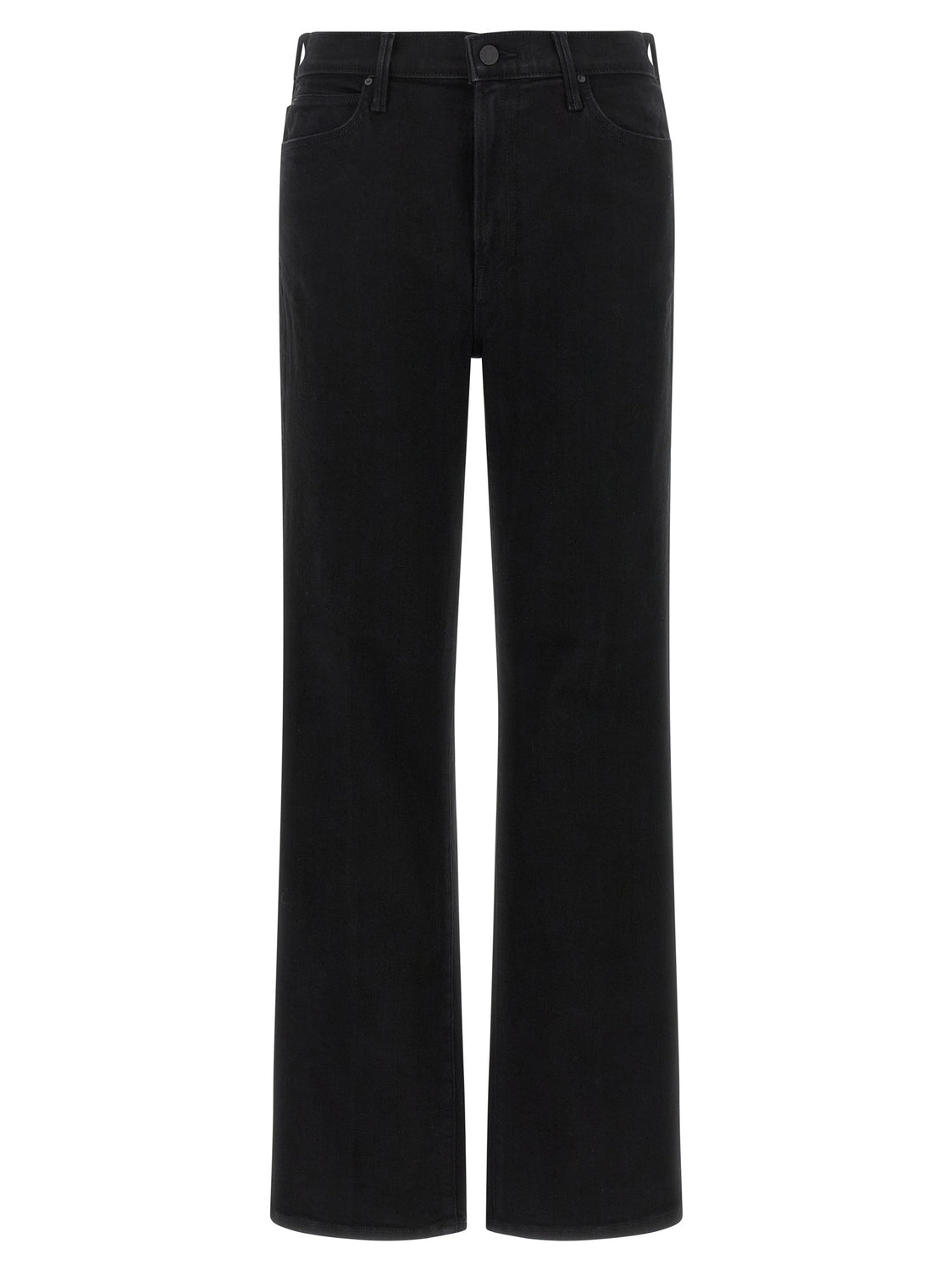 Black Cotton Flared Jeans