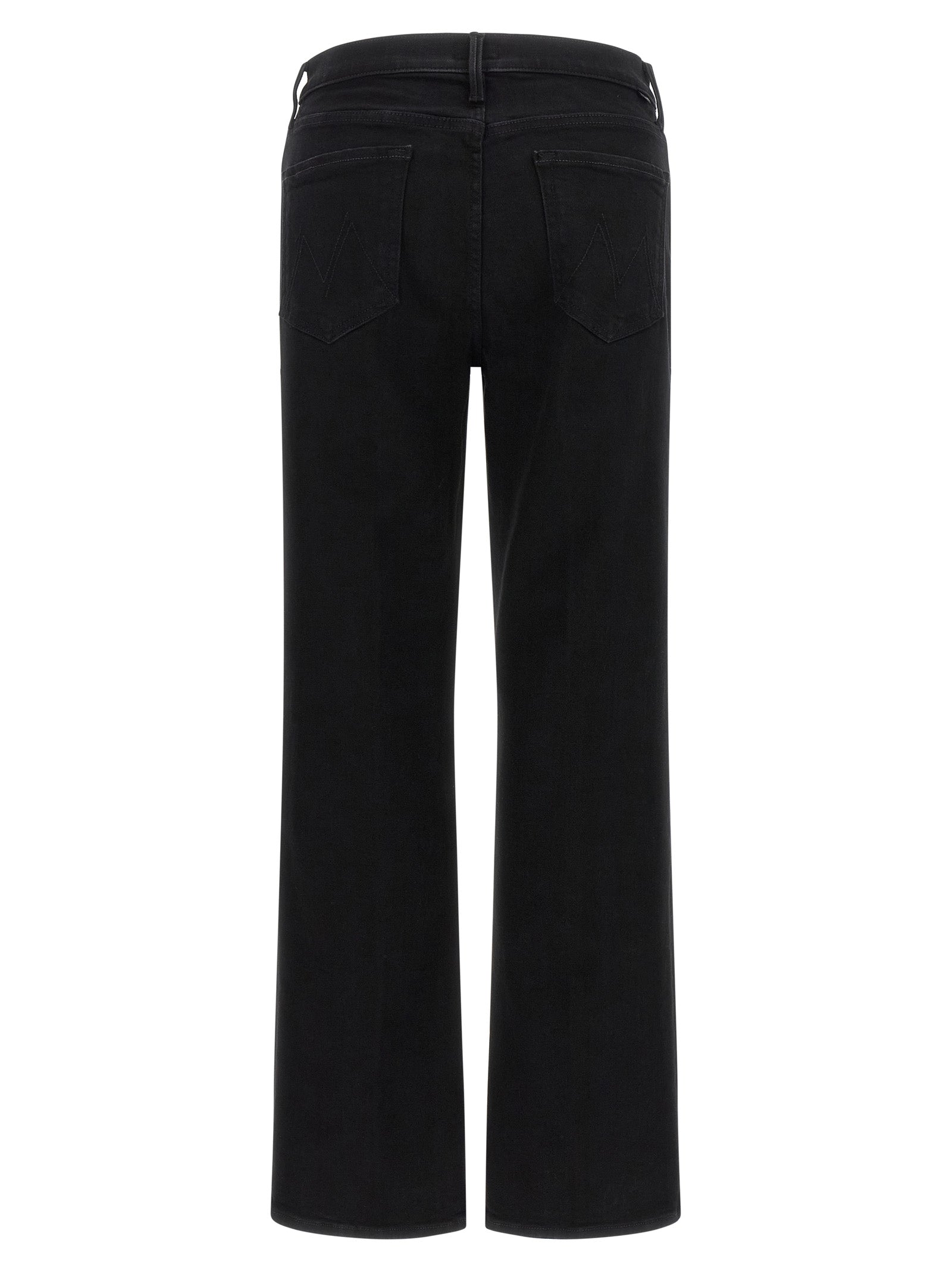 Black Cotton Flared Jeans